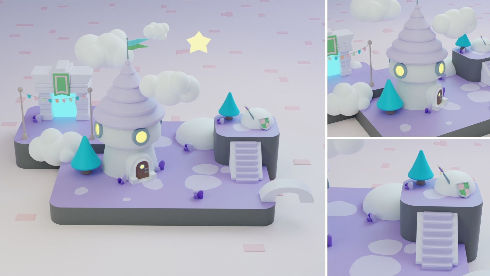 Fantasy Islands Exteriors Low Poly Low-poly 3D model_21