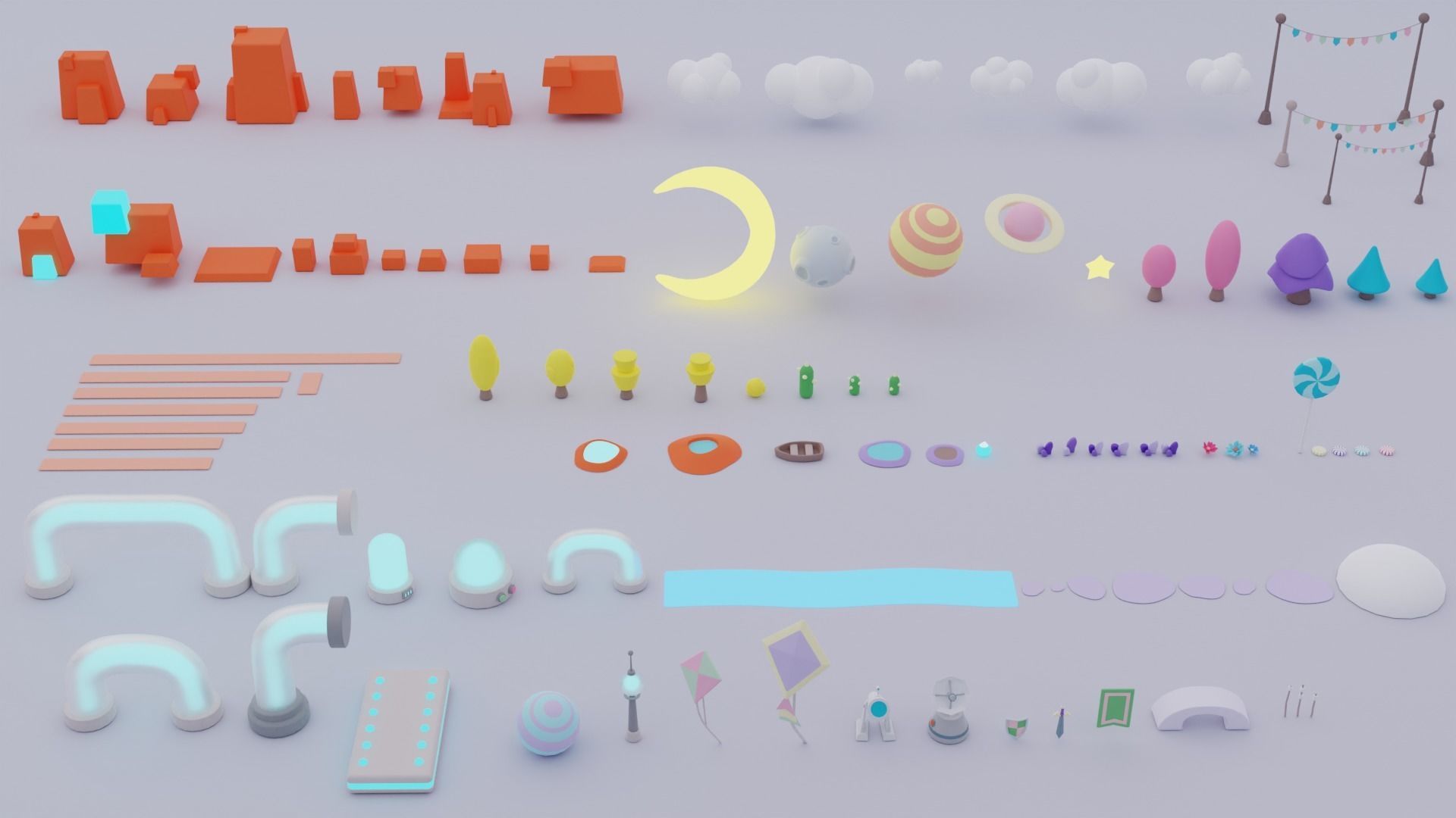 Fantasy Islands Exteriors Low Poly Low-poly 3D model_34