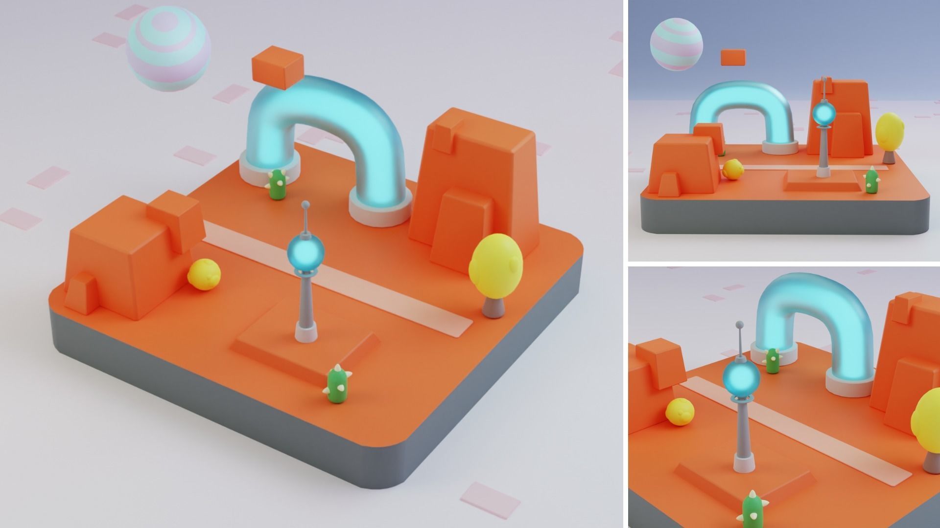 Fantasy Islands Exteriors Low Poly Low-poly 3D model_3