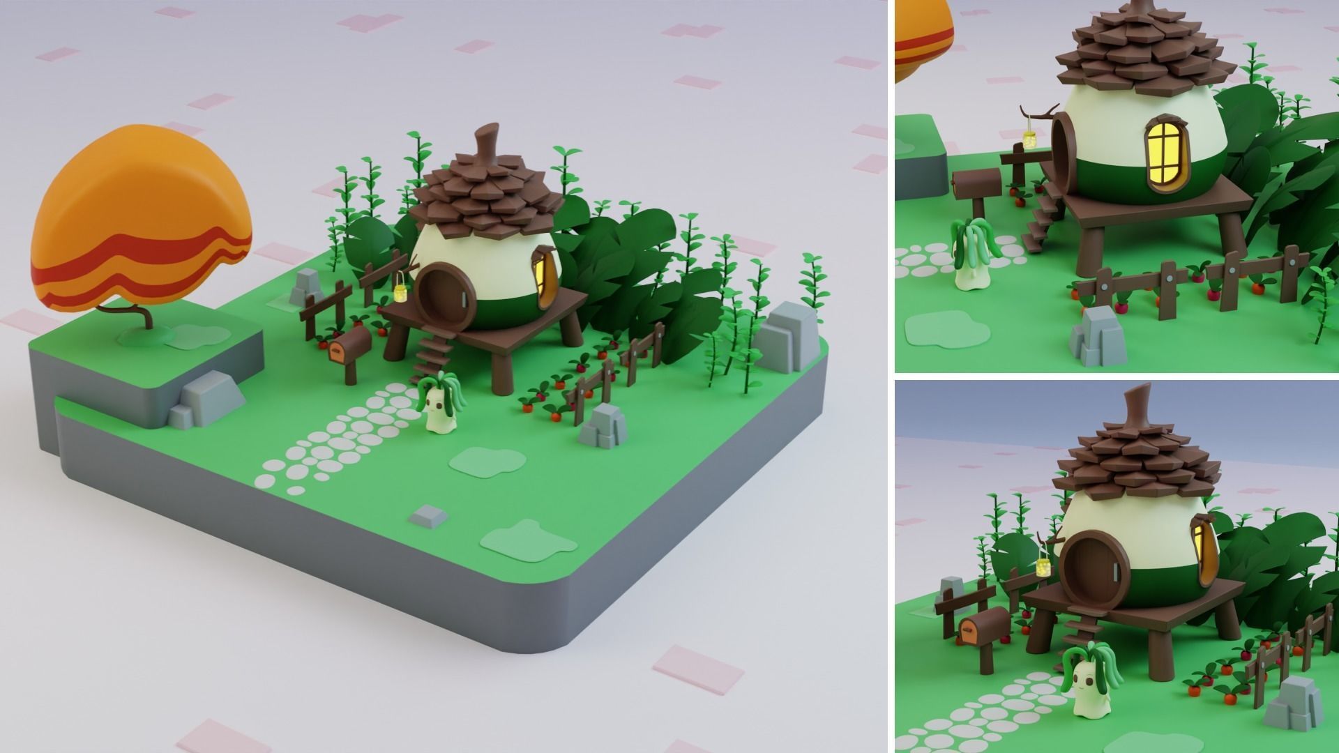 Fantasy Islands Exteriors Low Poly Low-poly 3D model_2