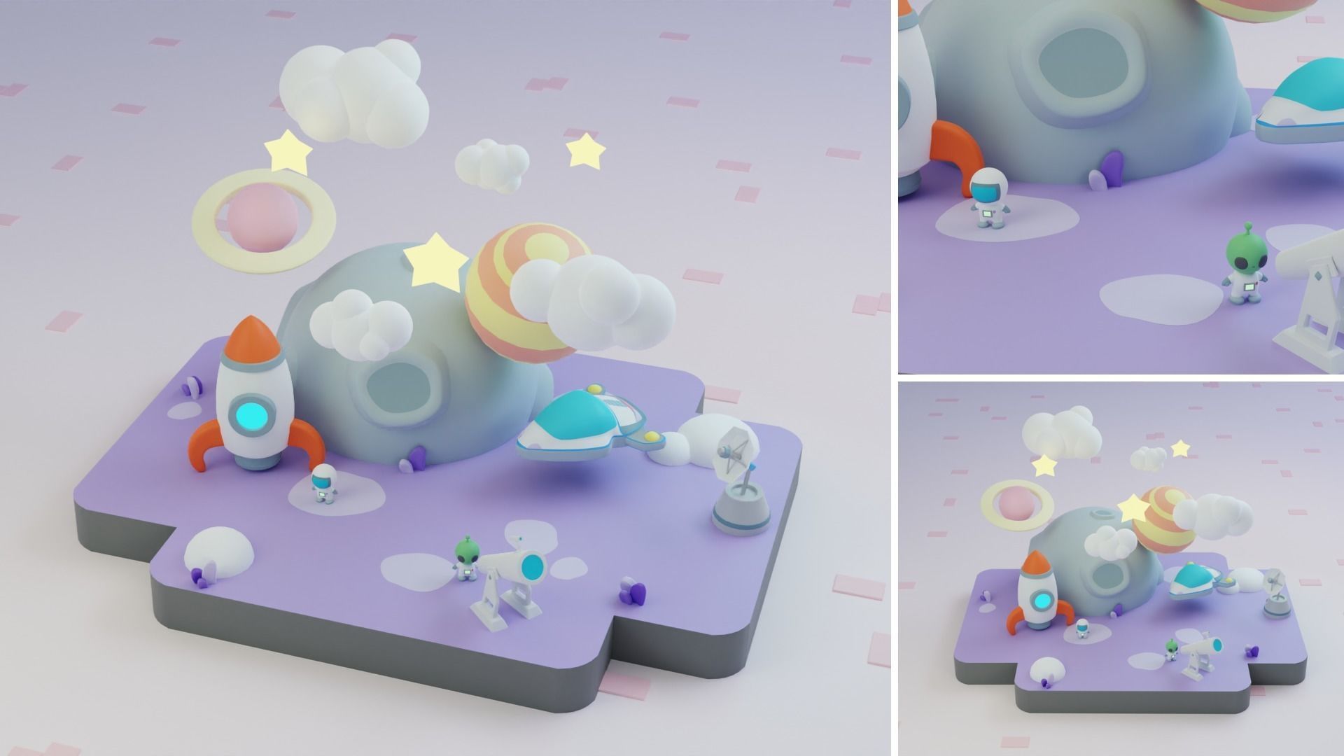 Fantasy Islands Exteriors Low Poly Low-poly 3D model_19