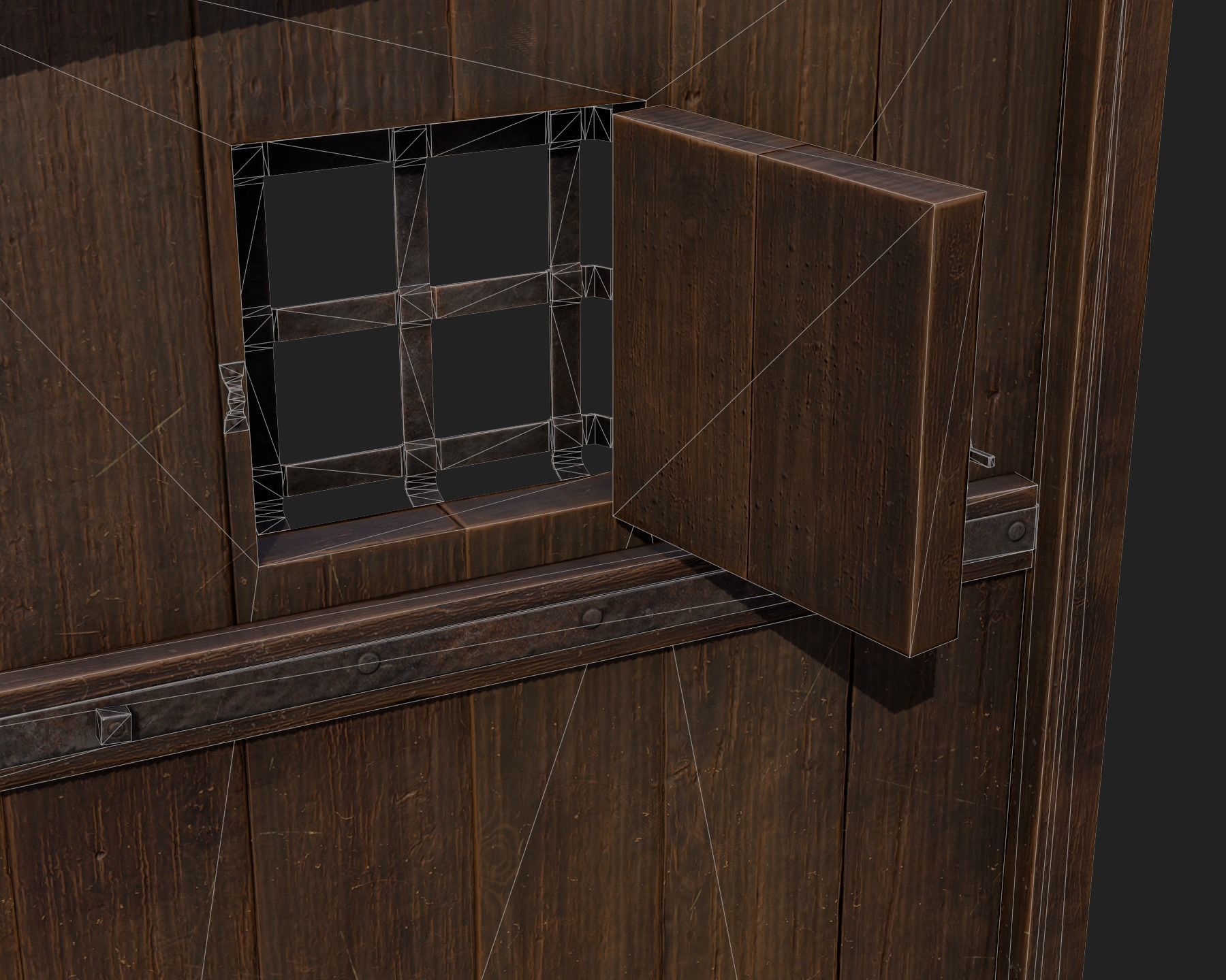 Old Wooden Door 01 Low-poly 3D model_16