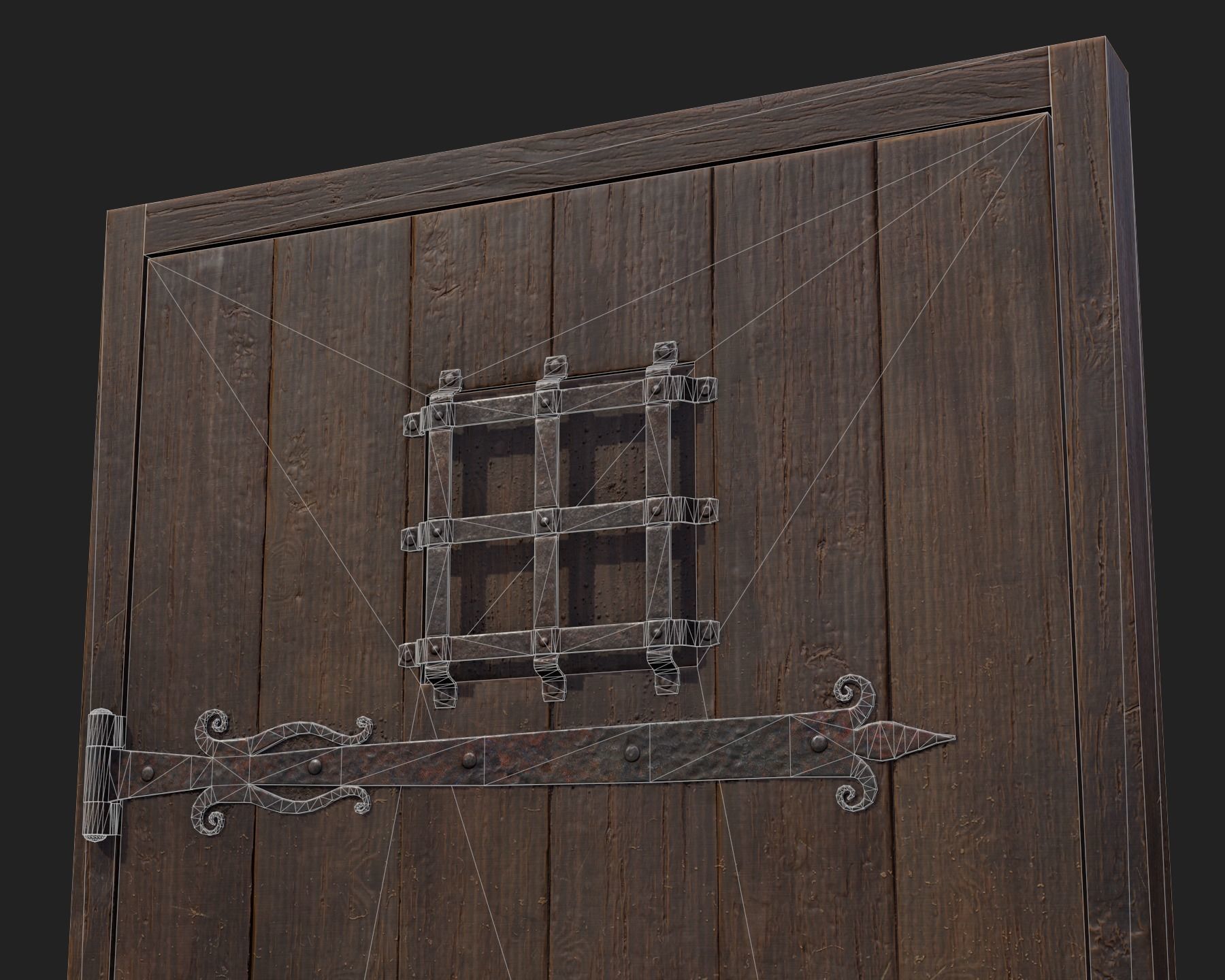 Old Wooden Door 01 Low-poly 3D model_8