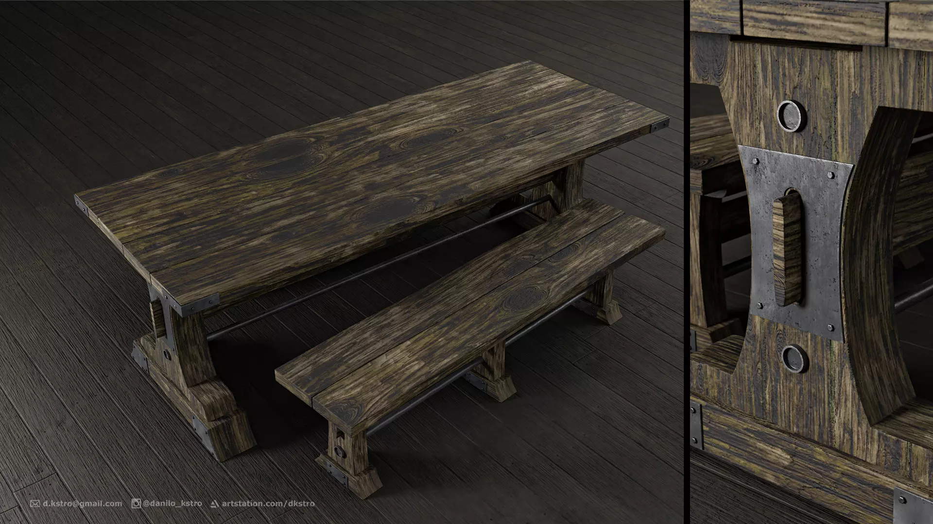 Wooden Table - 4k Textures 3D model | CGTrader