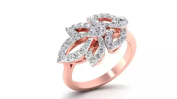 leaf ring precious ring diamond 