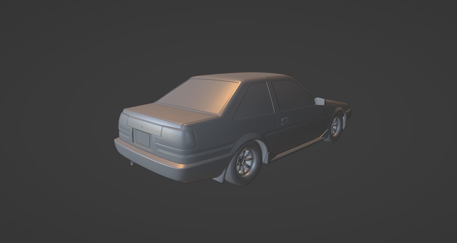 1980s Classic Car Fully Featured Low-poly 3D model_5