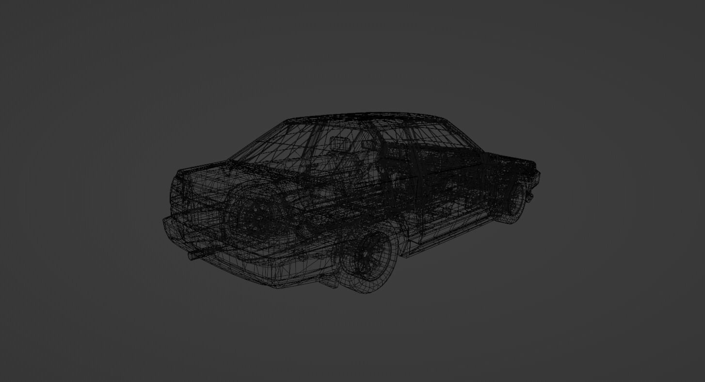 1980s Classic Car Fully Featured Low-poly 3D model_7
