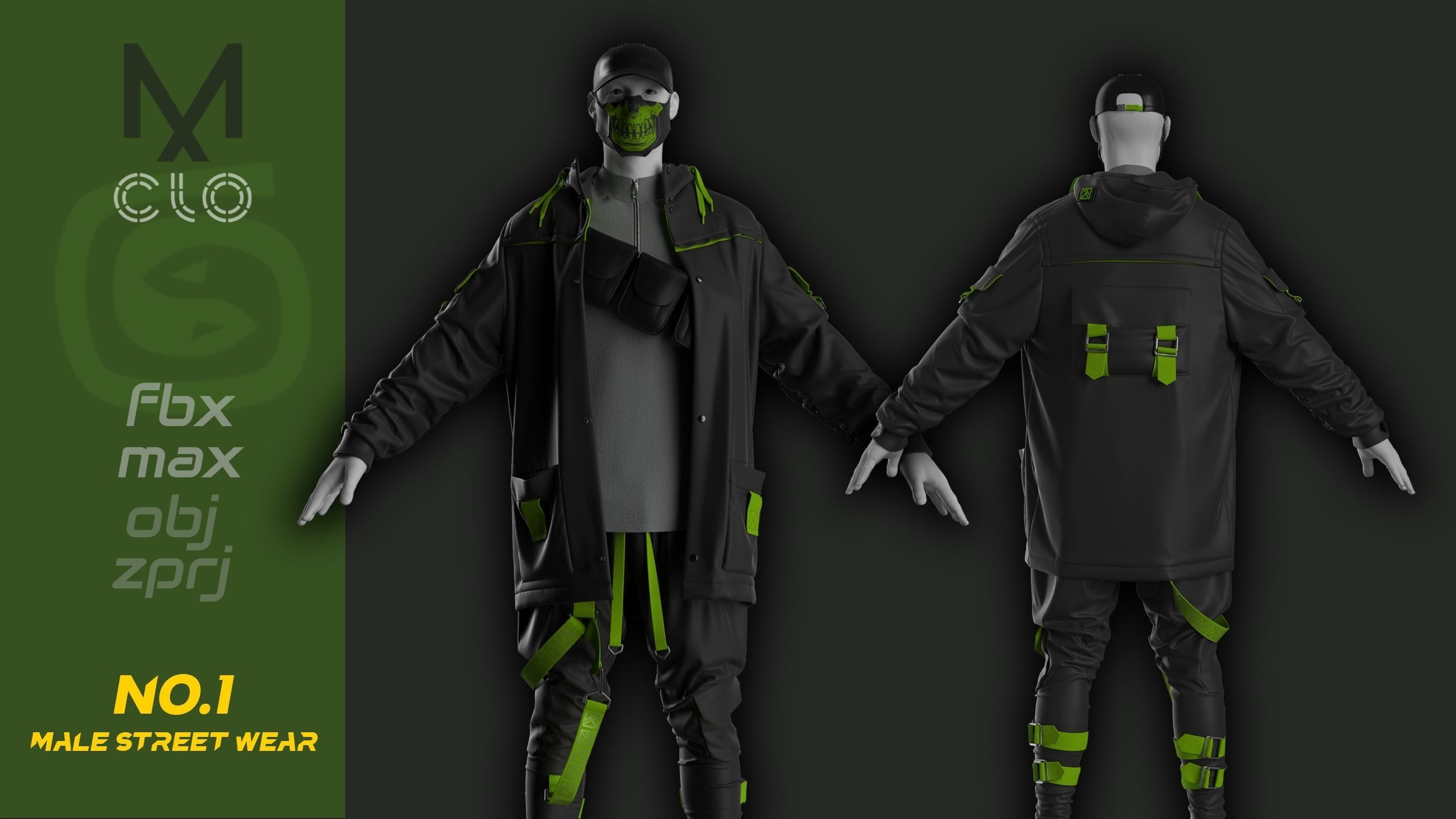 Men Street Wear Gang Style 3D model_2