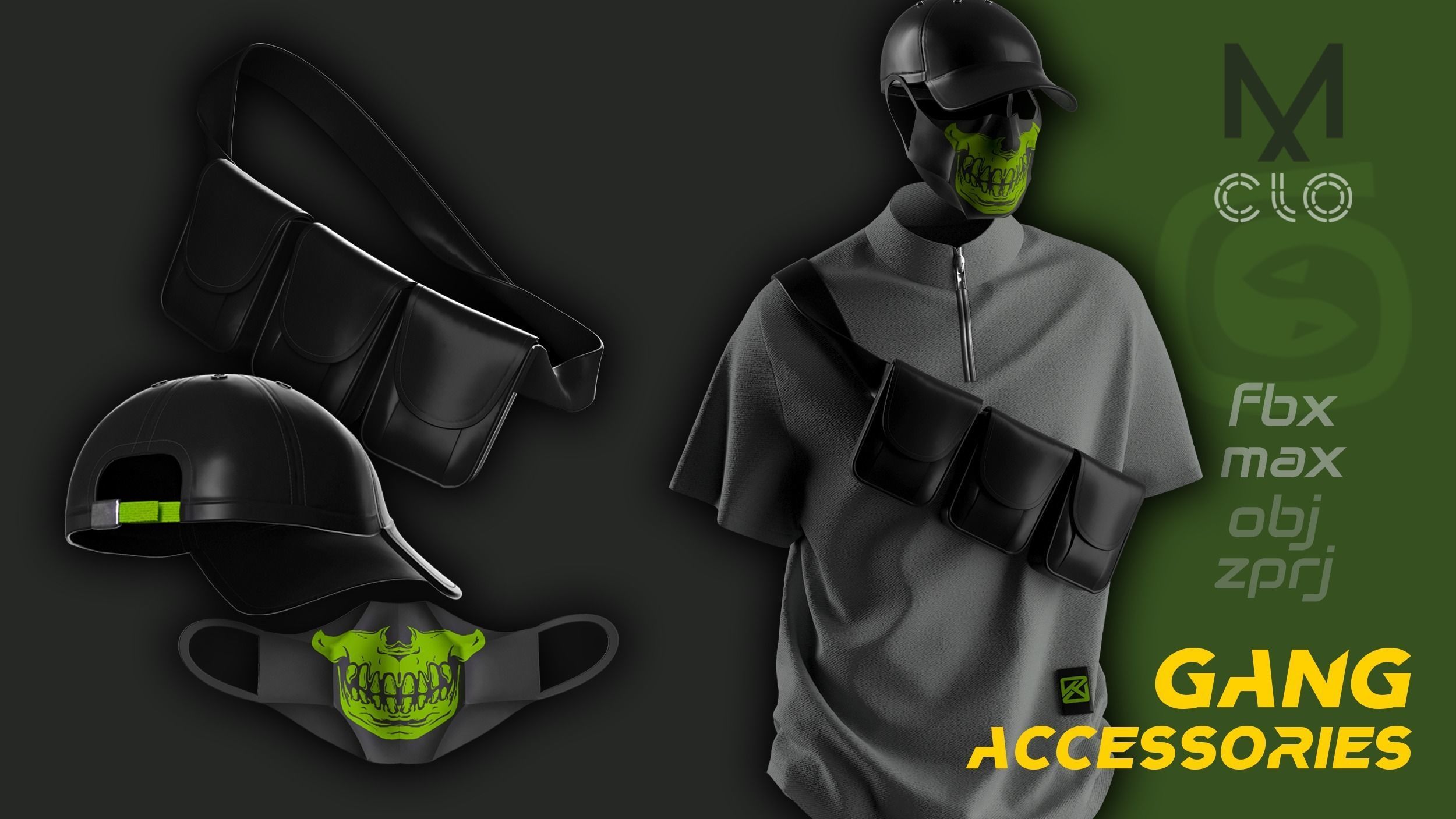 Men Street Wear Gang Style 3D model_7