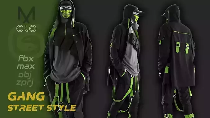 Men Street Wear Gang Style 3D model