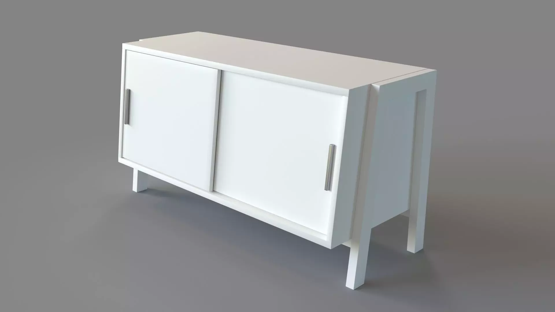 Sawyer Low White Media Stand 3D model_0