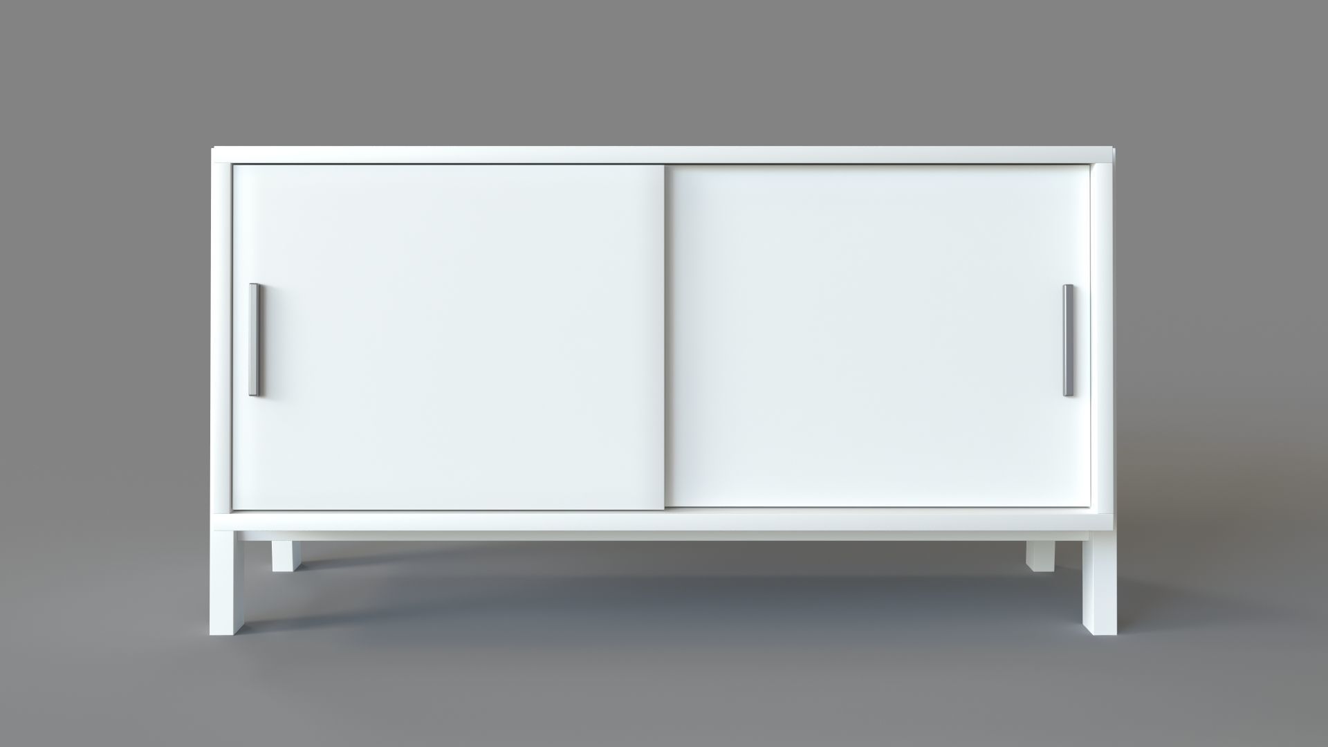 Sawyer Low White Media Stand 3D model_1