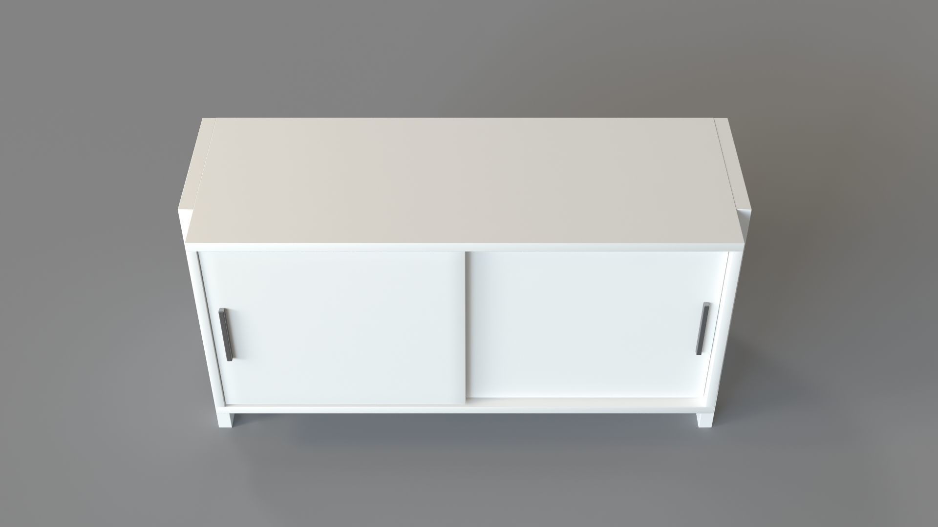 Sawyer Low White Media Stand 3D model_3