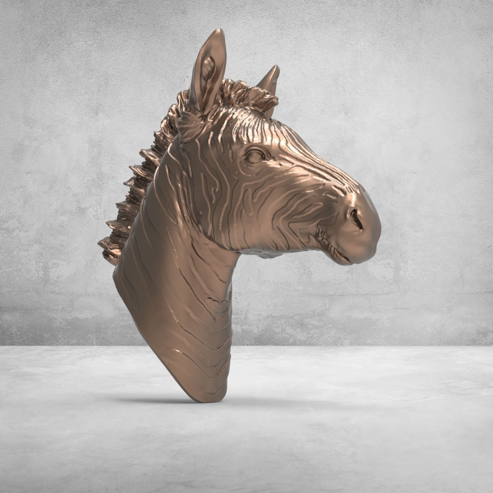 Zebra head 3D model 3D printable | CGTrader