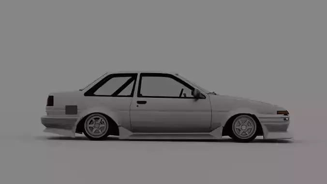 JDM widebody Toyota ae86 drift car 3D model