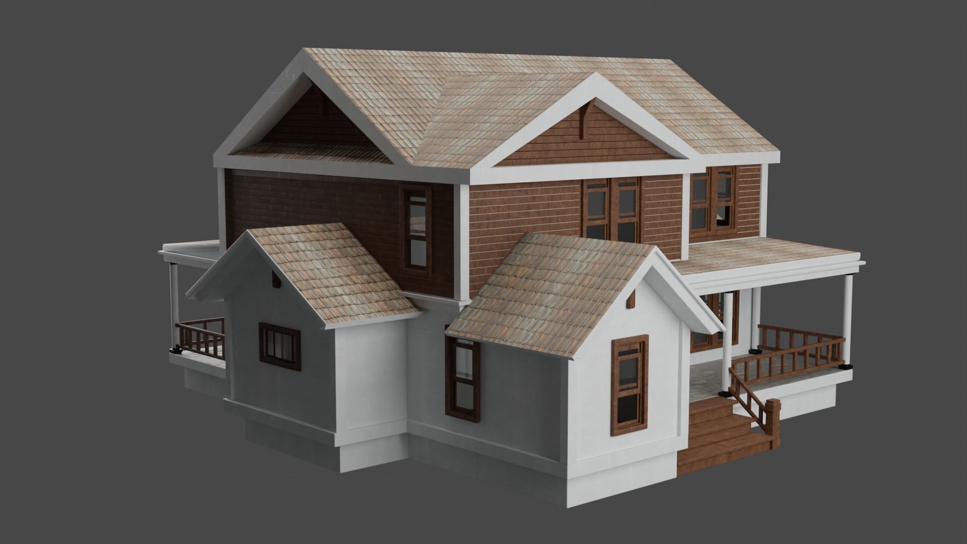 Minimalist House Low-poly 3D model_3