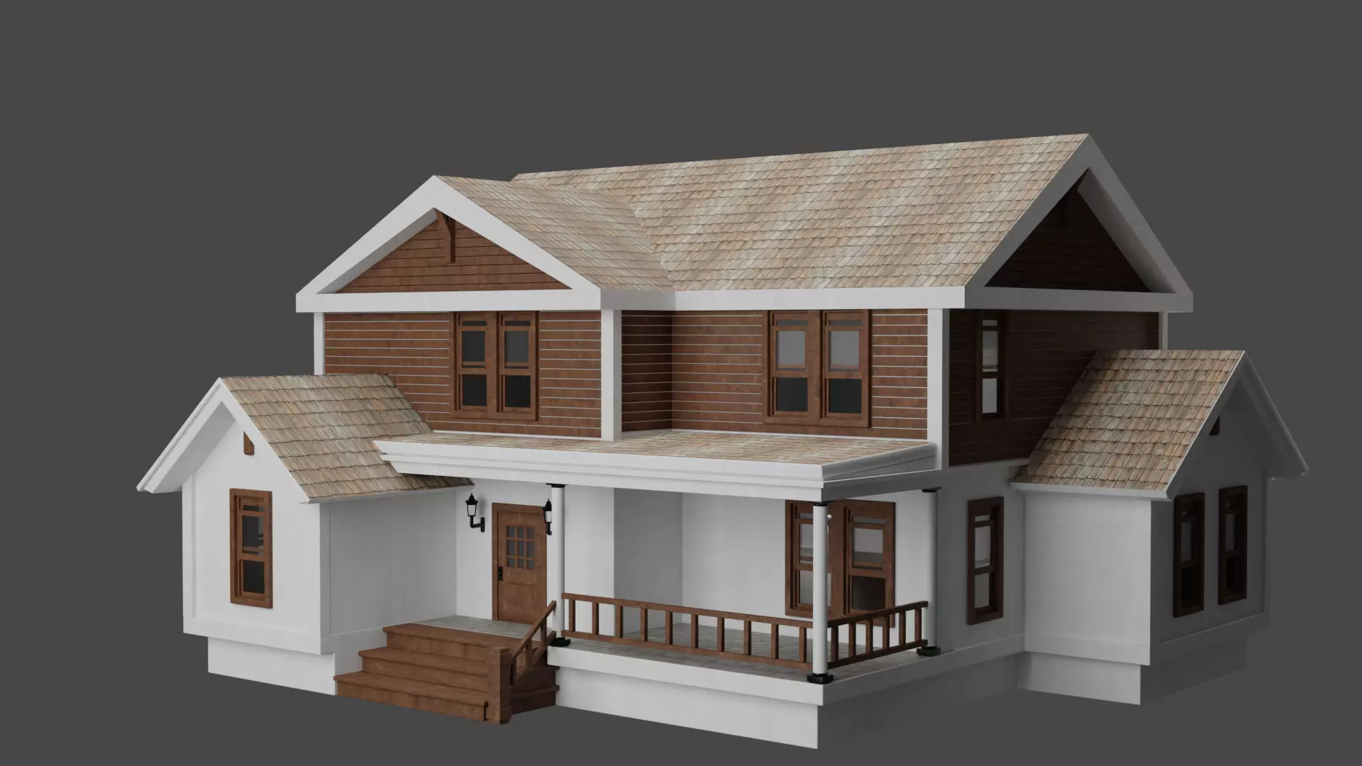Minimalist House Low-poly 3D model_0