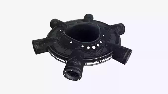 Alien Spaceship UFO J10 Full Black - Sci Fi Spacecraft Design Low-poly 3D model