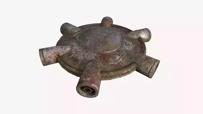 Alien Spaceship UFO J11 Abandoned - Sci Fi Spacecraft Design Low-poly 3D model
