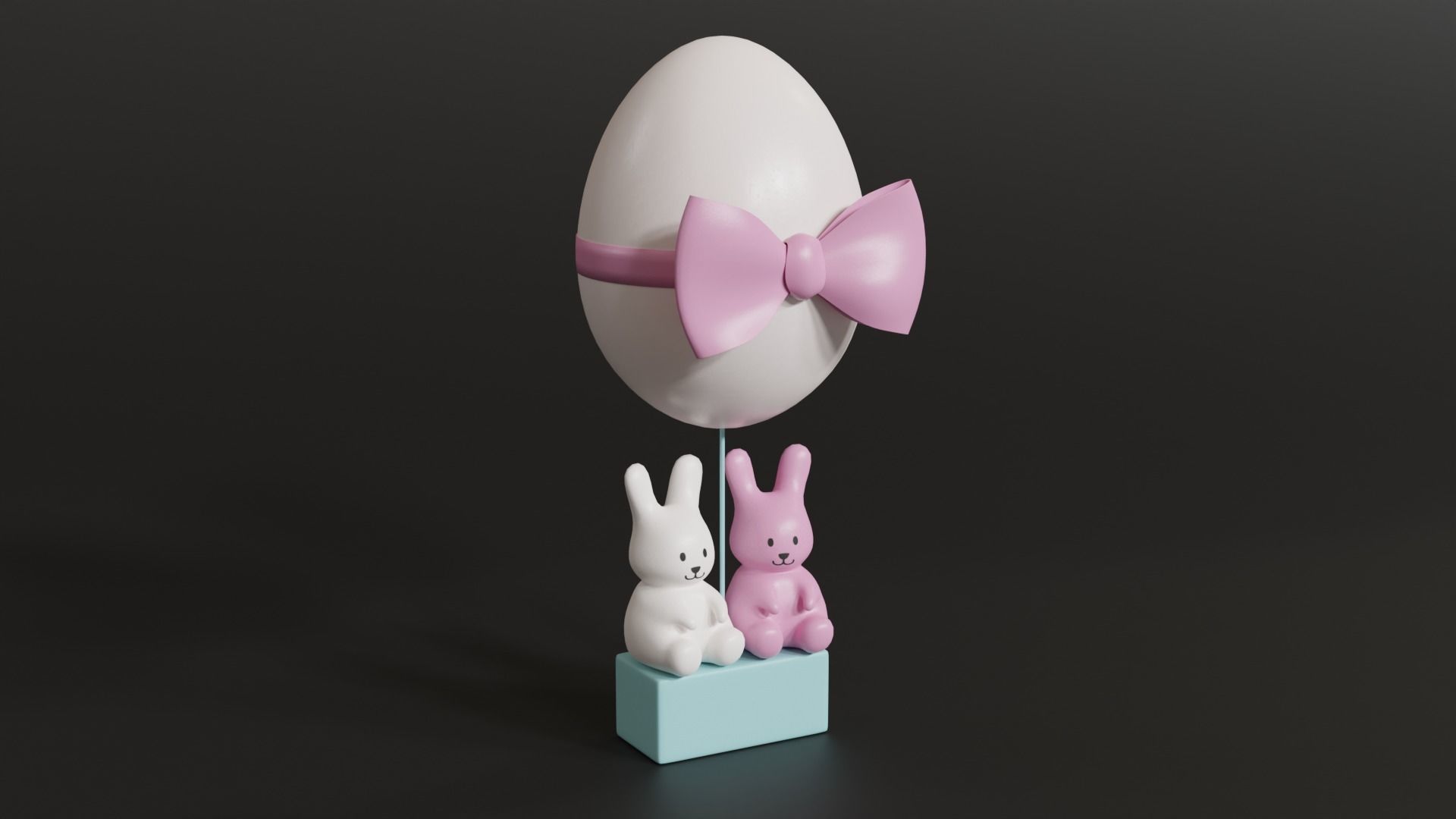 Easter Egg Balloon with Bunnies 3D model_5