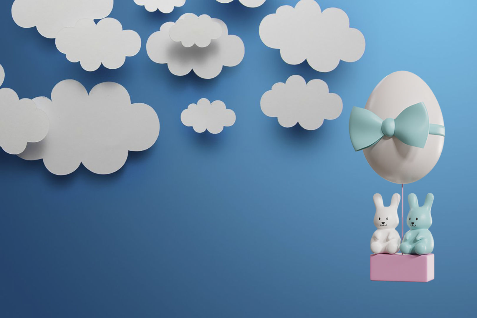 Easter Egg Balloon with Bunnies 3D model_8
