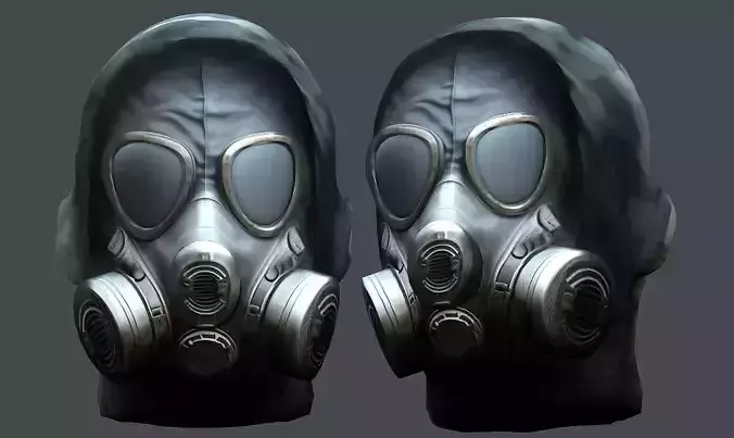 Gas mask helmet 3d model military combat Low-poly