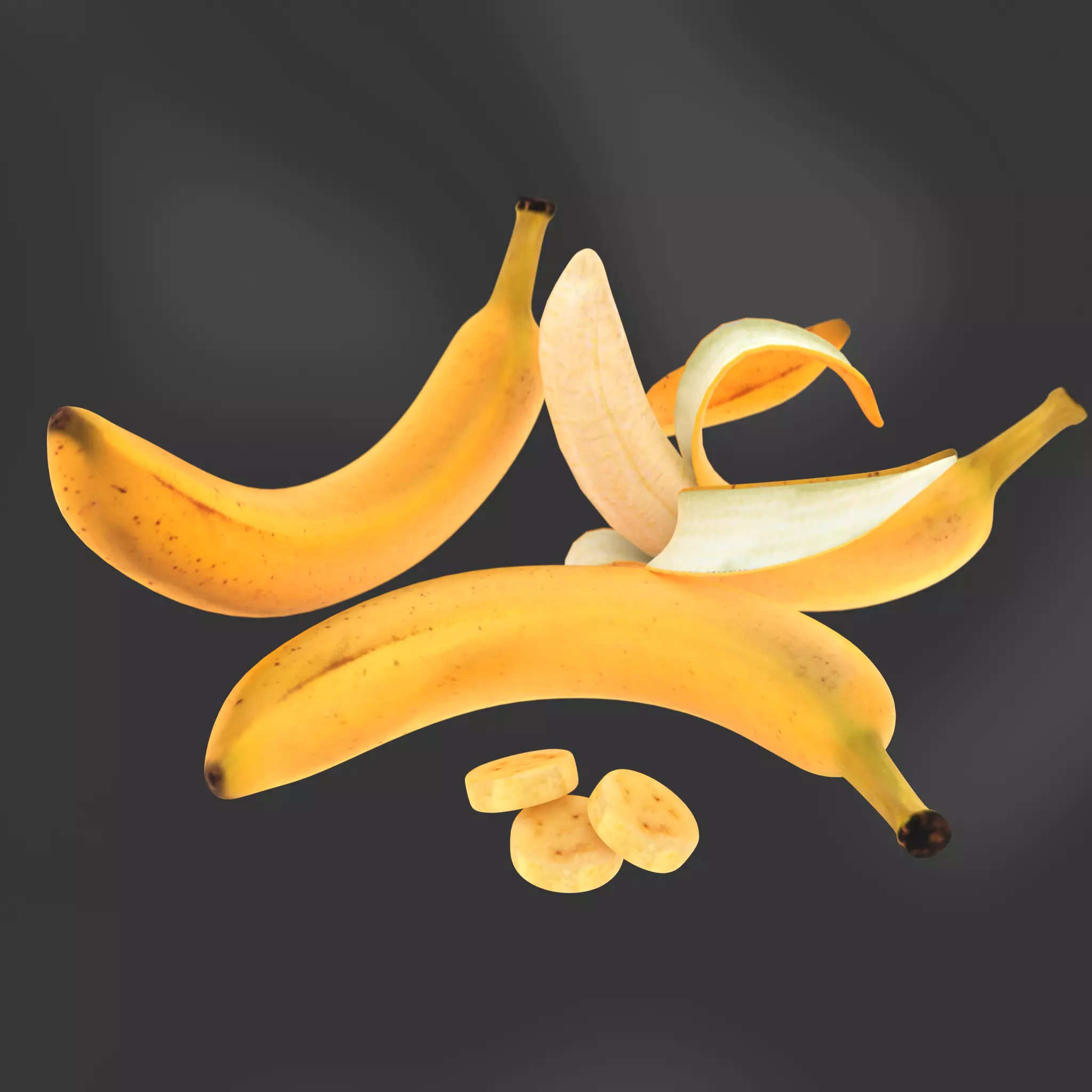 Banana set 3D model_0