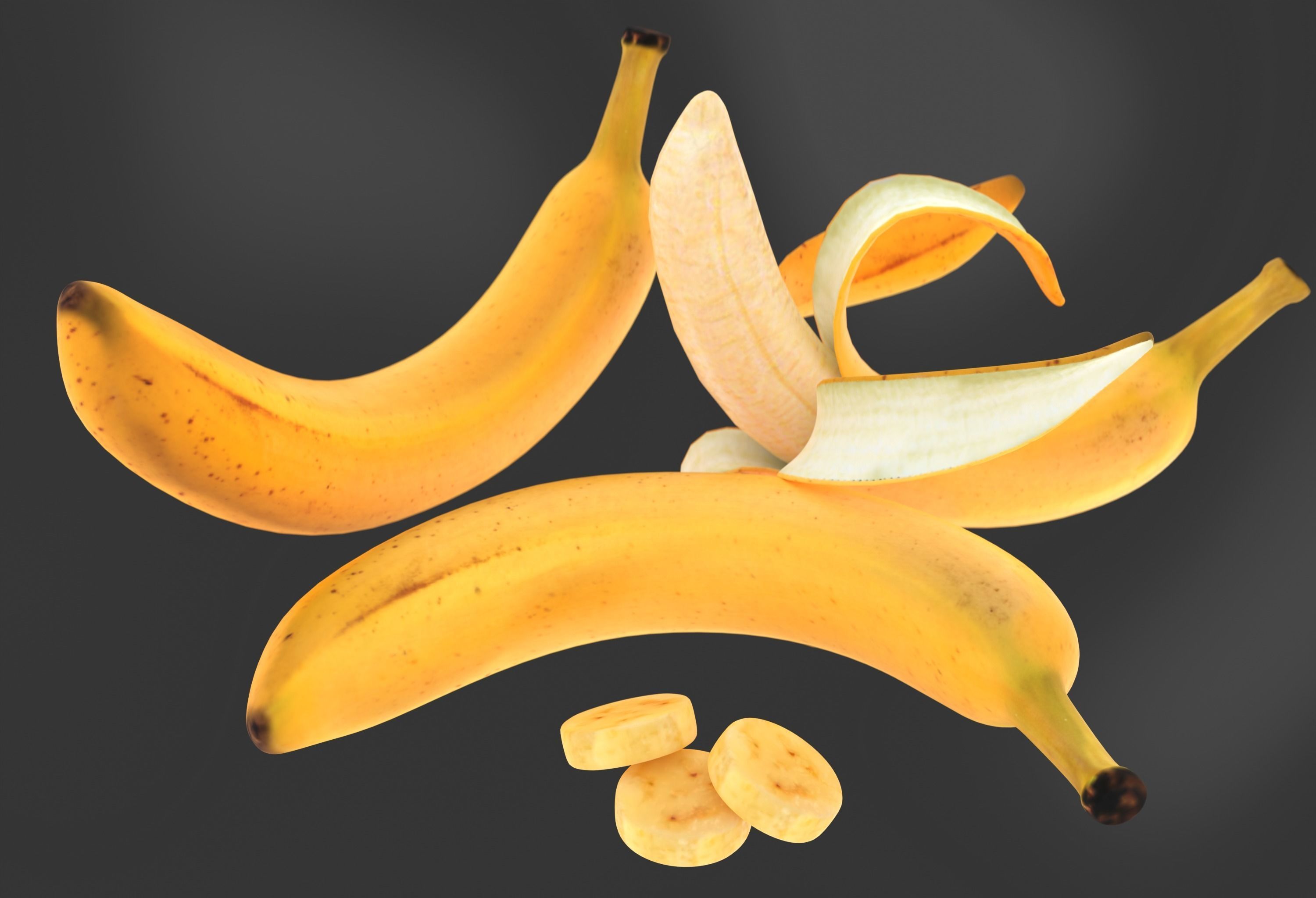 Banana set 3D model_1