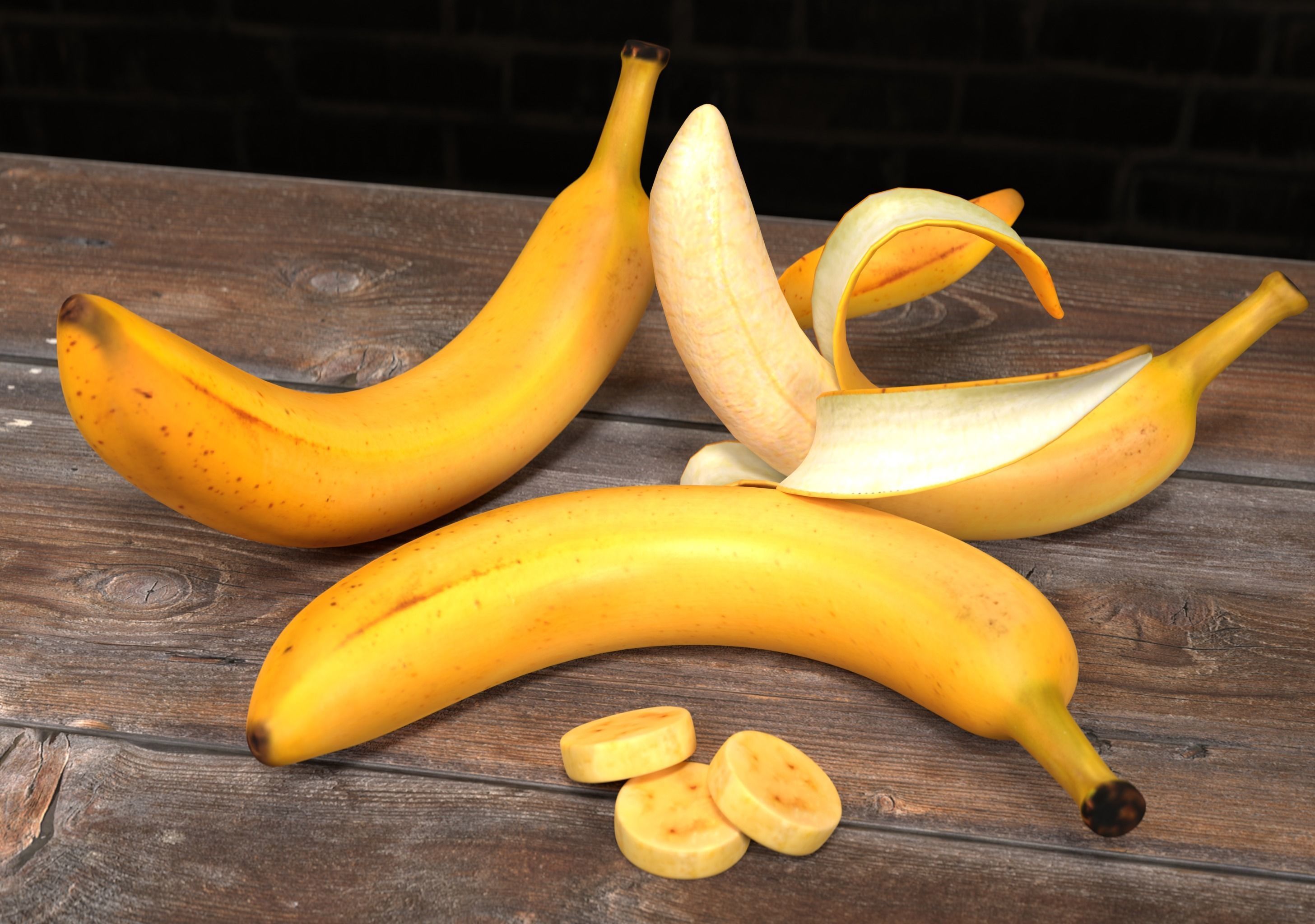 Banana set 3D model_6