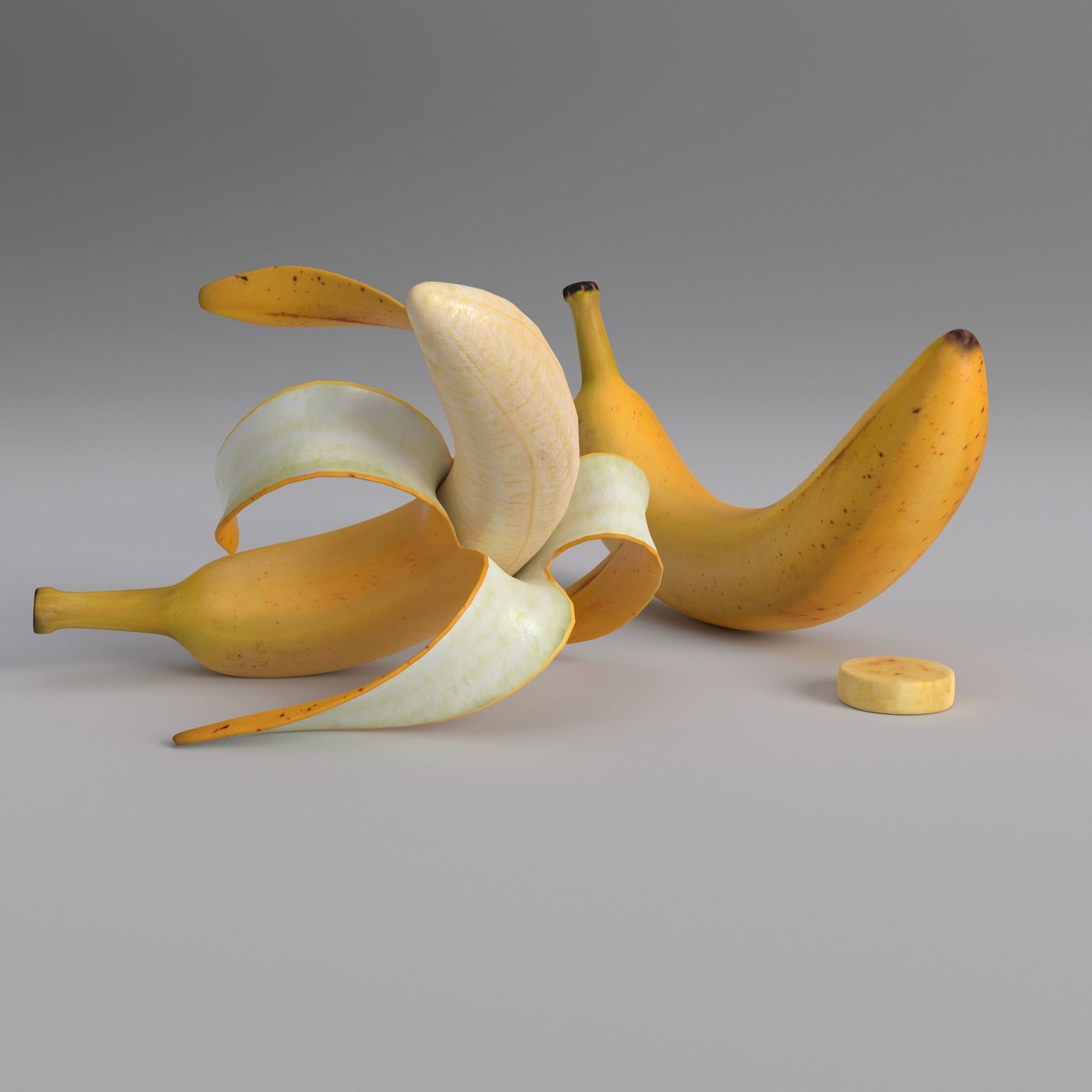 Banana set 3D model_3