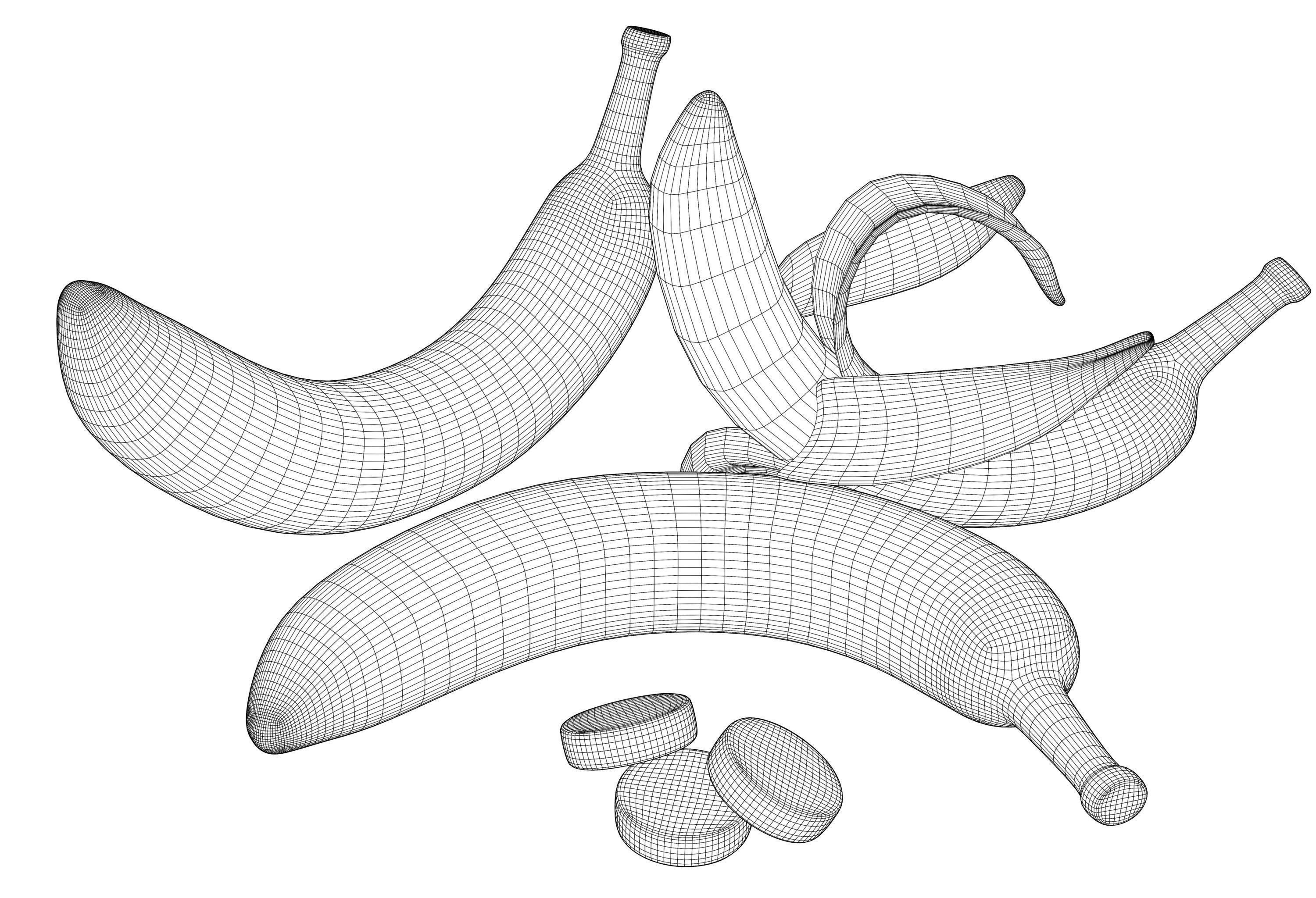 Banana set 3D model_2