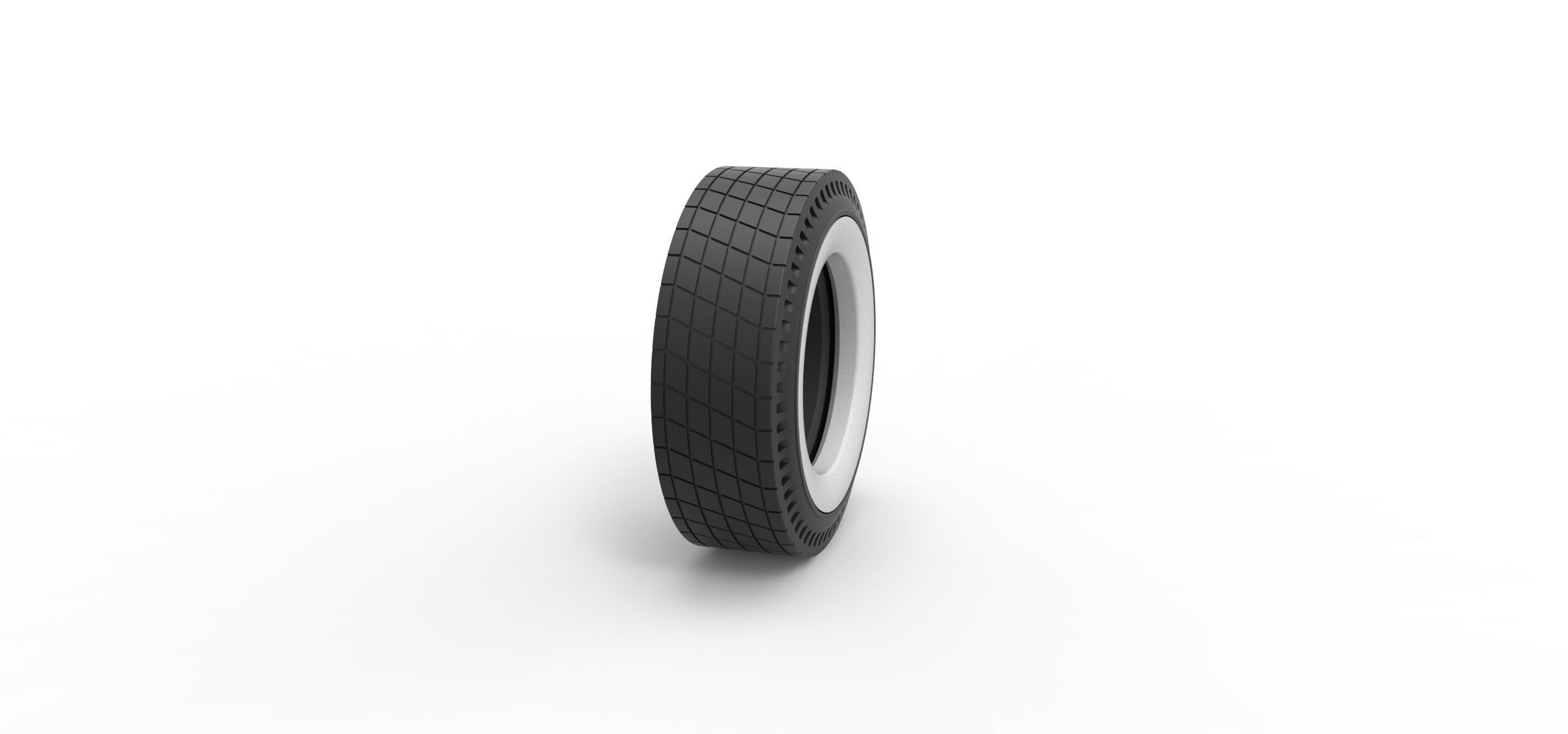 Whitewall rear tire of vintage dragster Version 7 Scale 1 to 25 3D print model_2