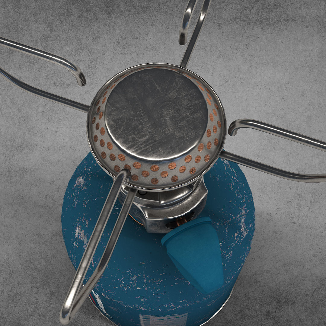 camping stove Low-poly 3D model_5