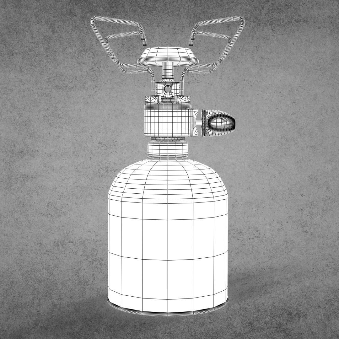 camping stove Low-poly 3D model_7