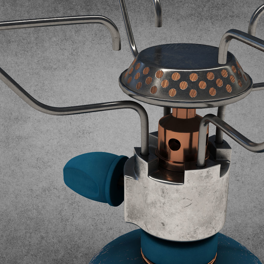 camping stove Low-poly 3D model_3