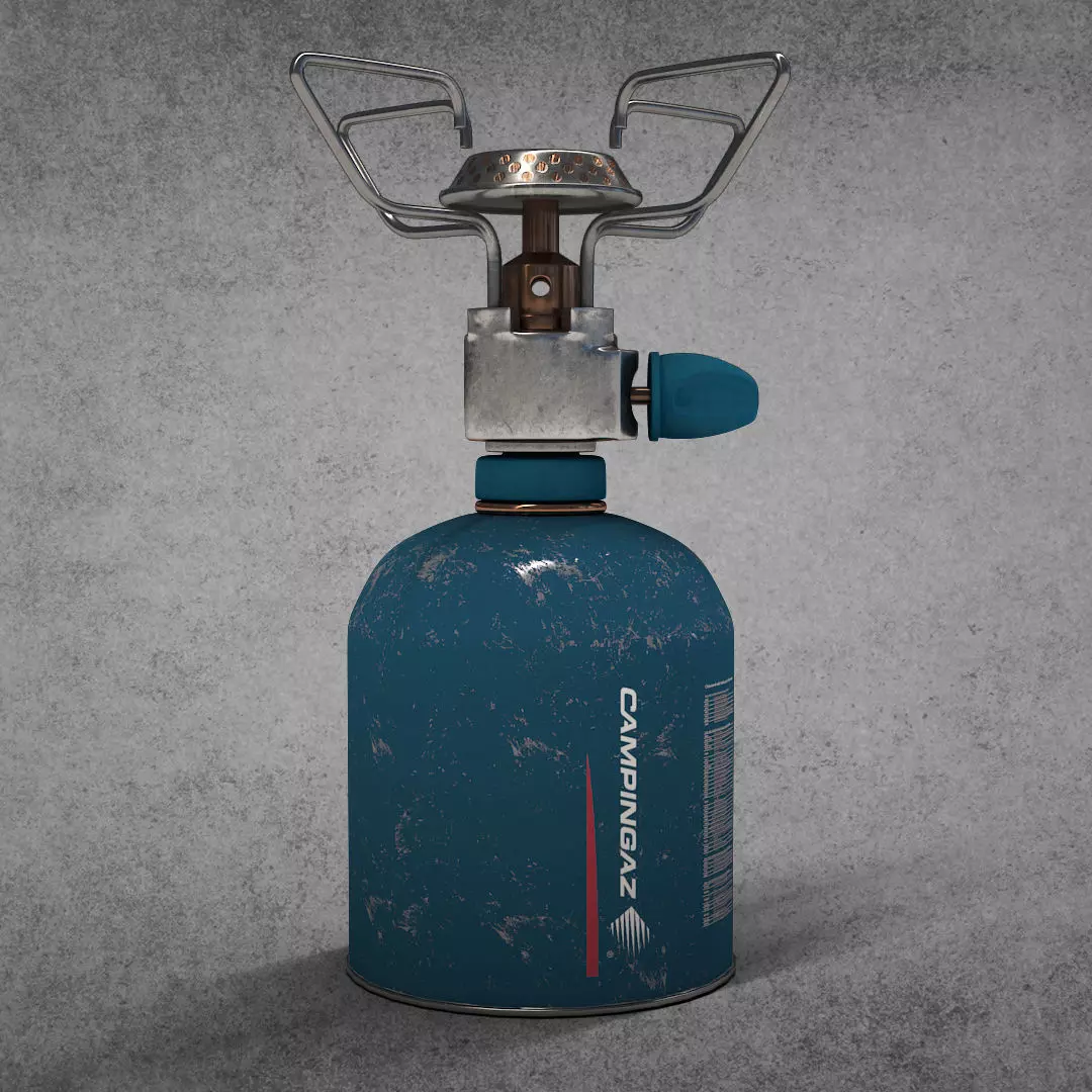 camping stove Low-poly 3D model_0