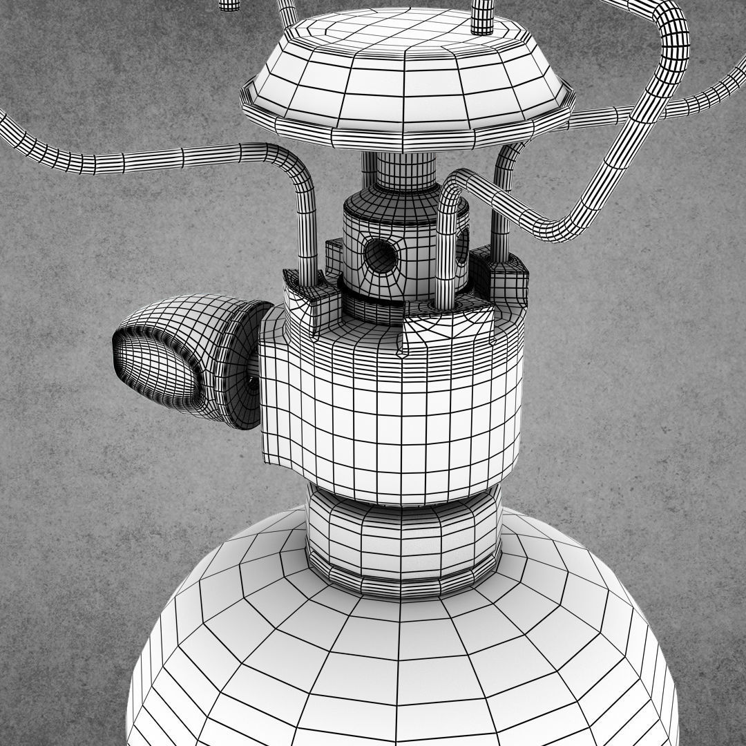 camping stove Low-poly 3D model_9