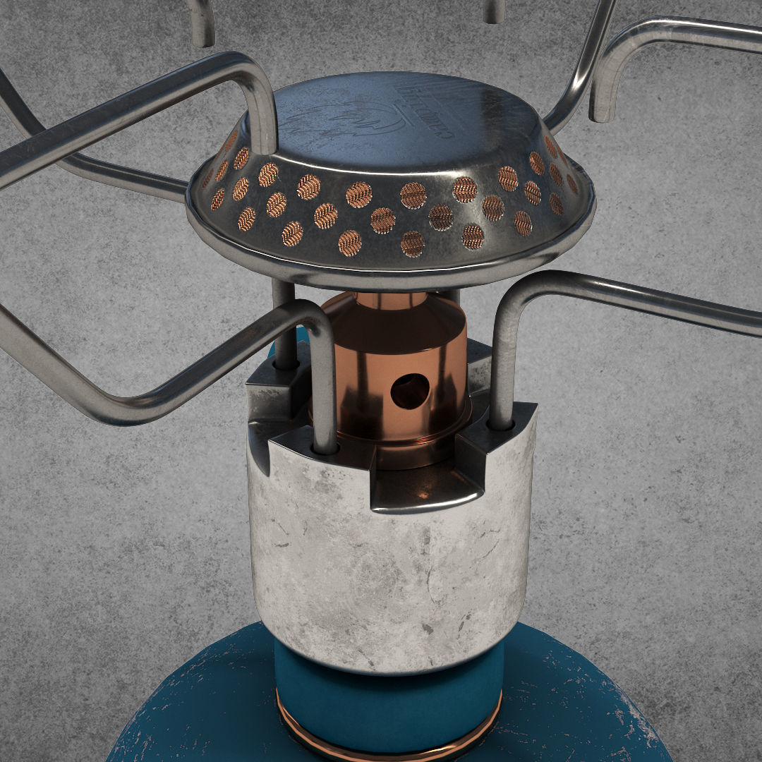 camping stove Low-poly 3D model_6