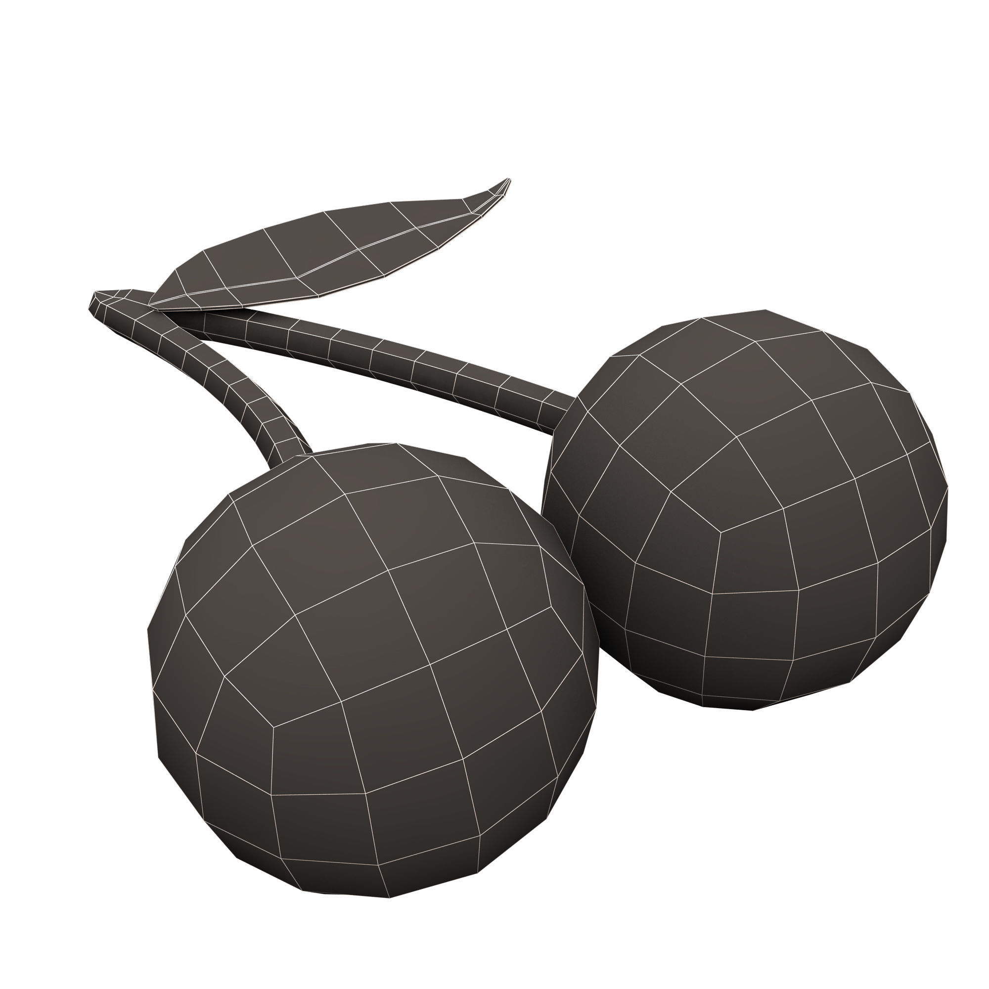 Cherry Emoji Low-poly 3D model_16
