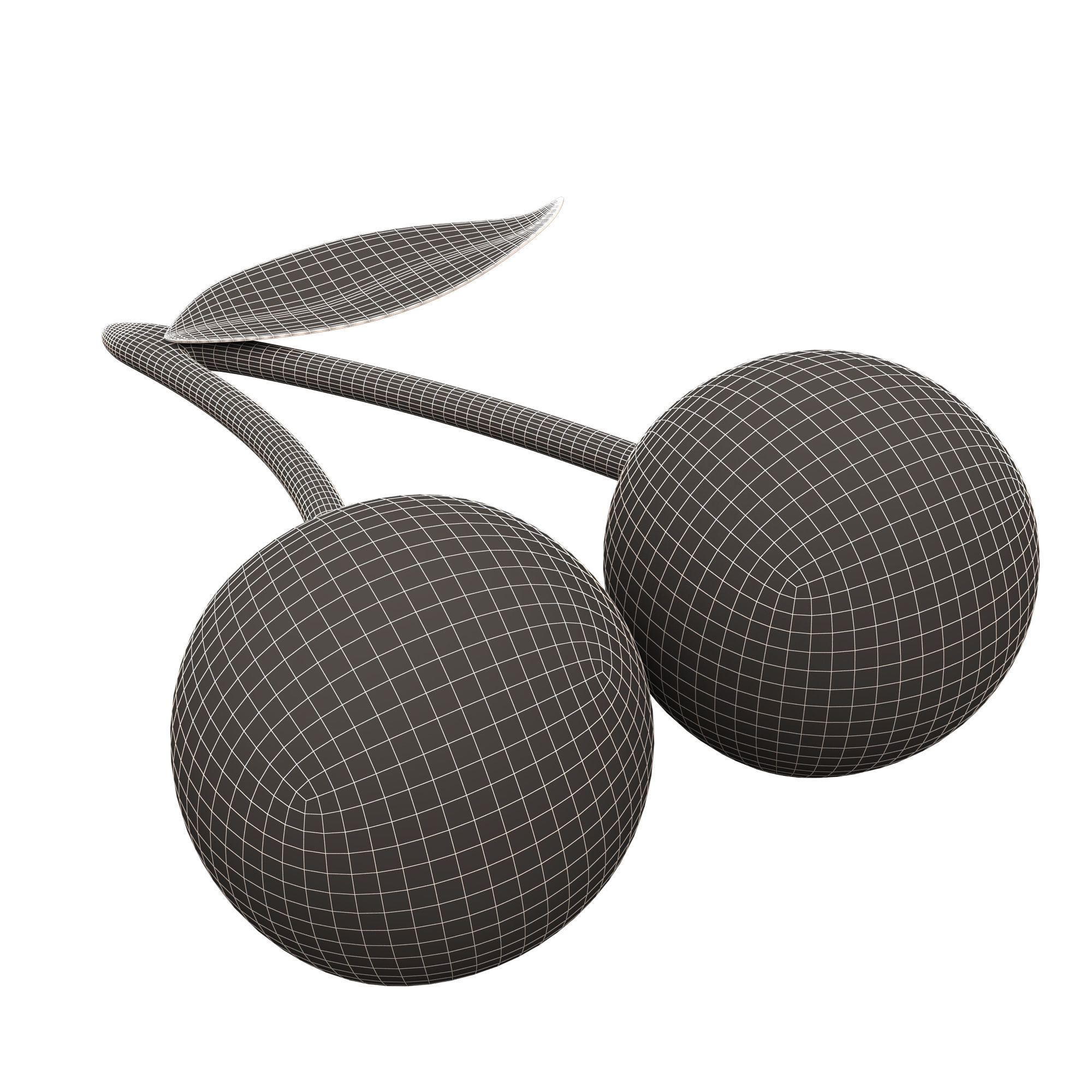 Cherry Emoji Low-poly 3D model_11