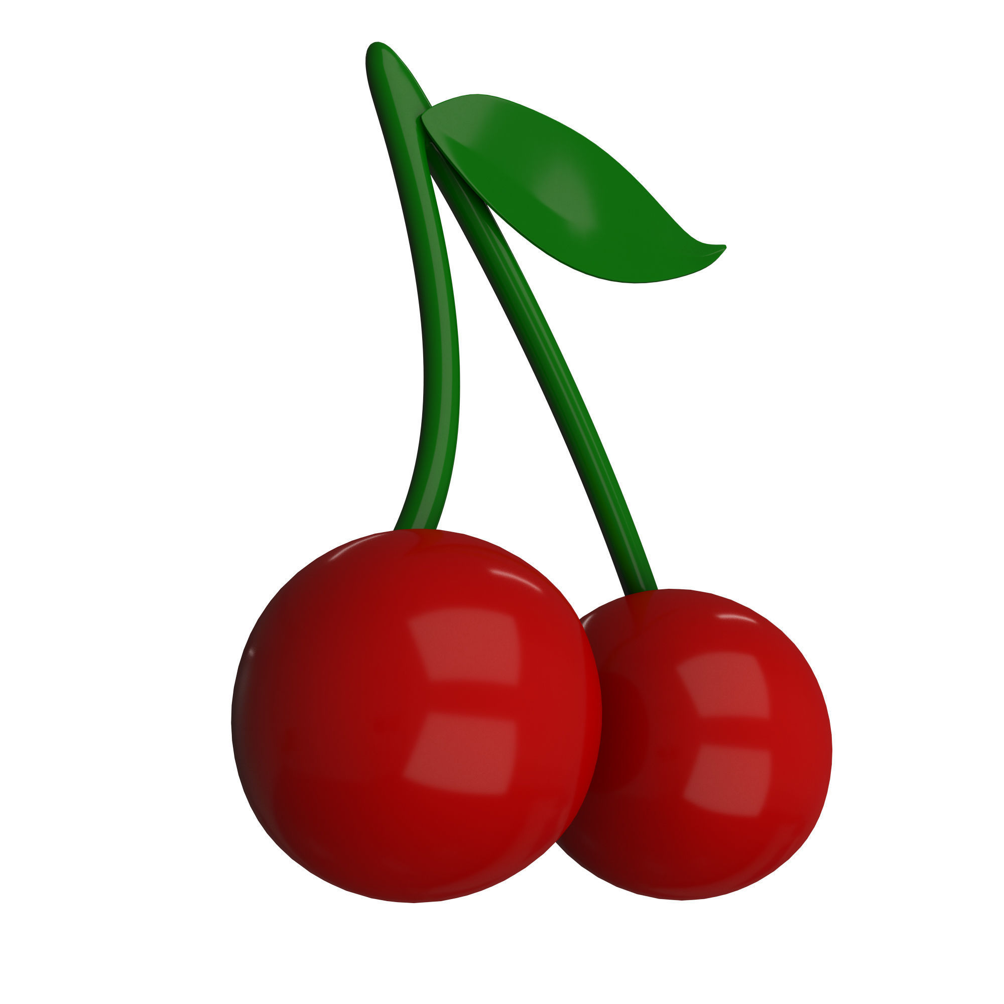 Cherry Emoji Low-poly 3D model_2