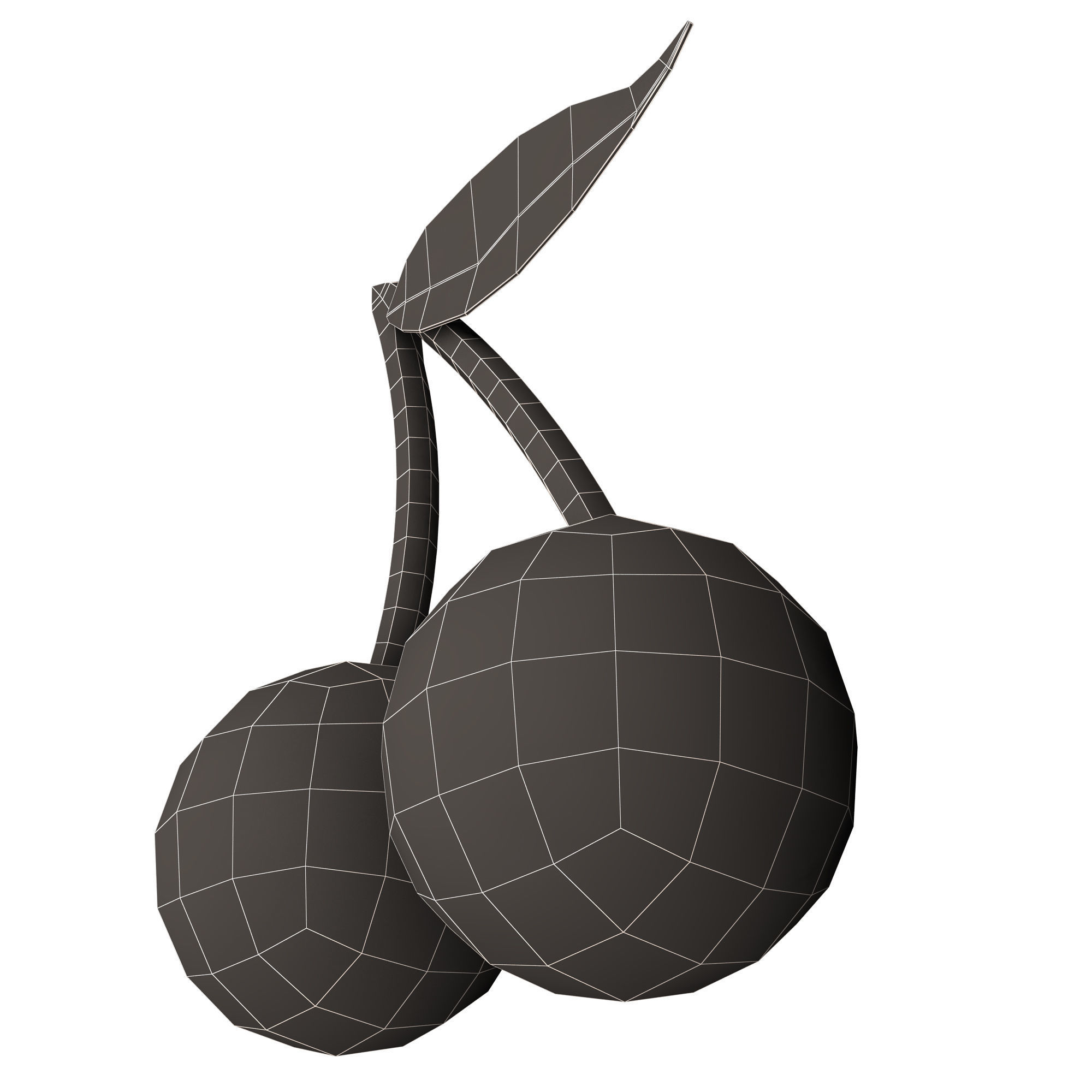 Cherry Emoji Low-poly 3D model_14