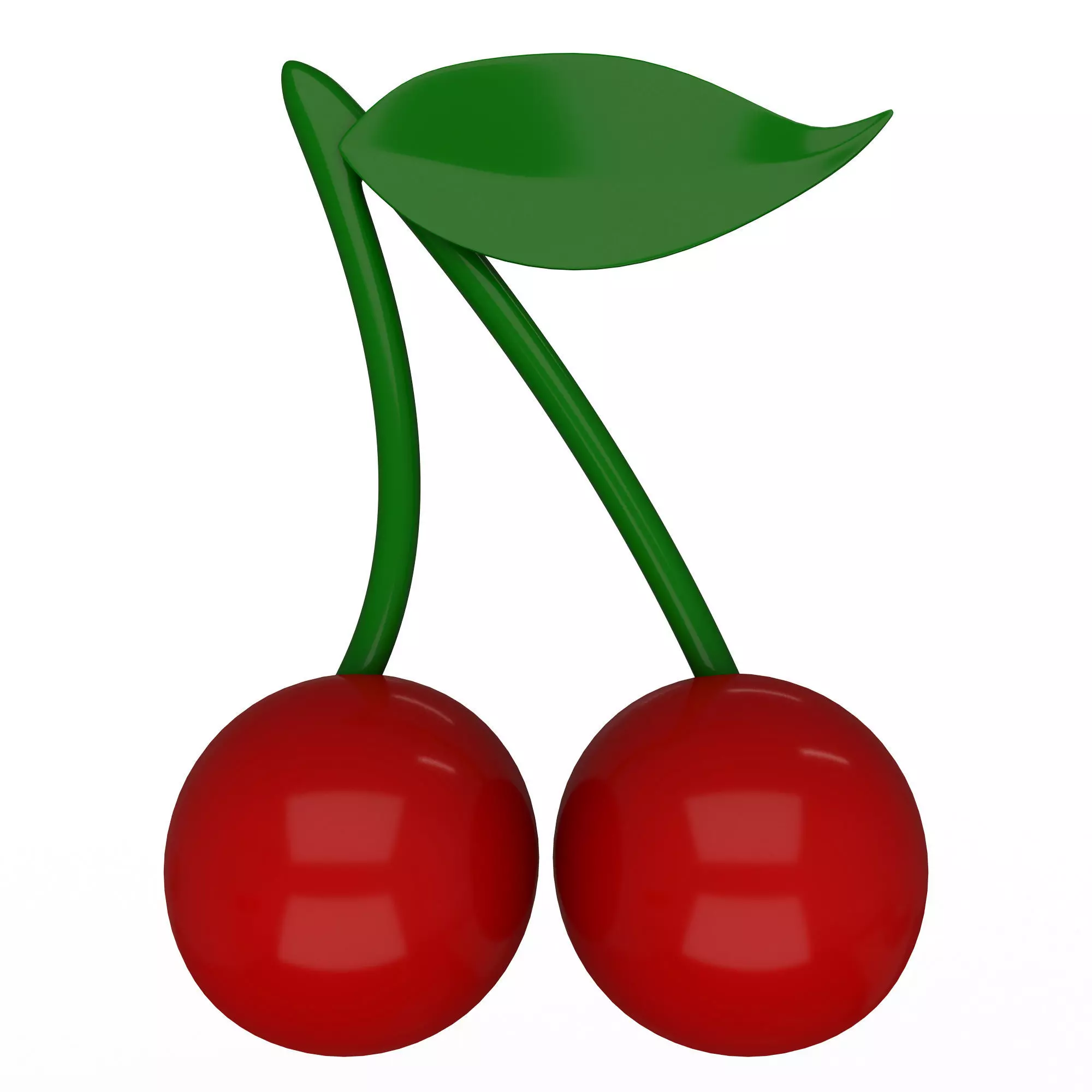 Cherry Emoji Low-poly 3D model_0