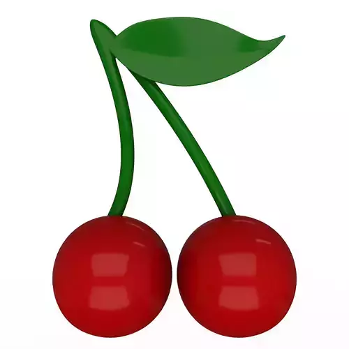 Cherry Emoji Low-poly 3D model