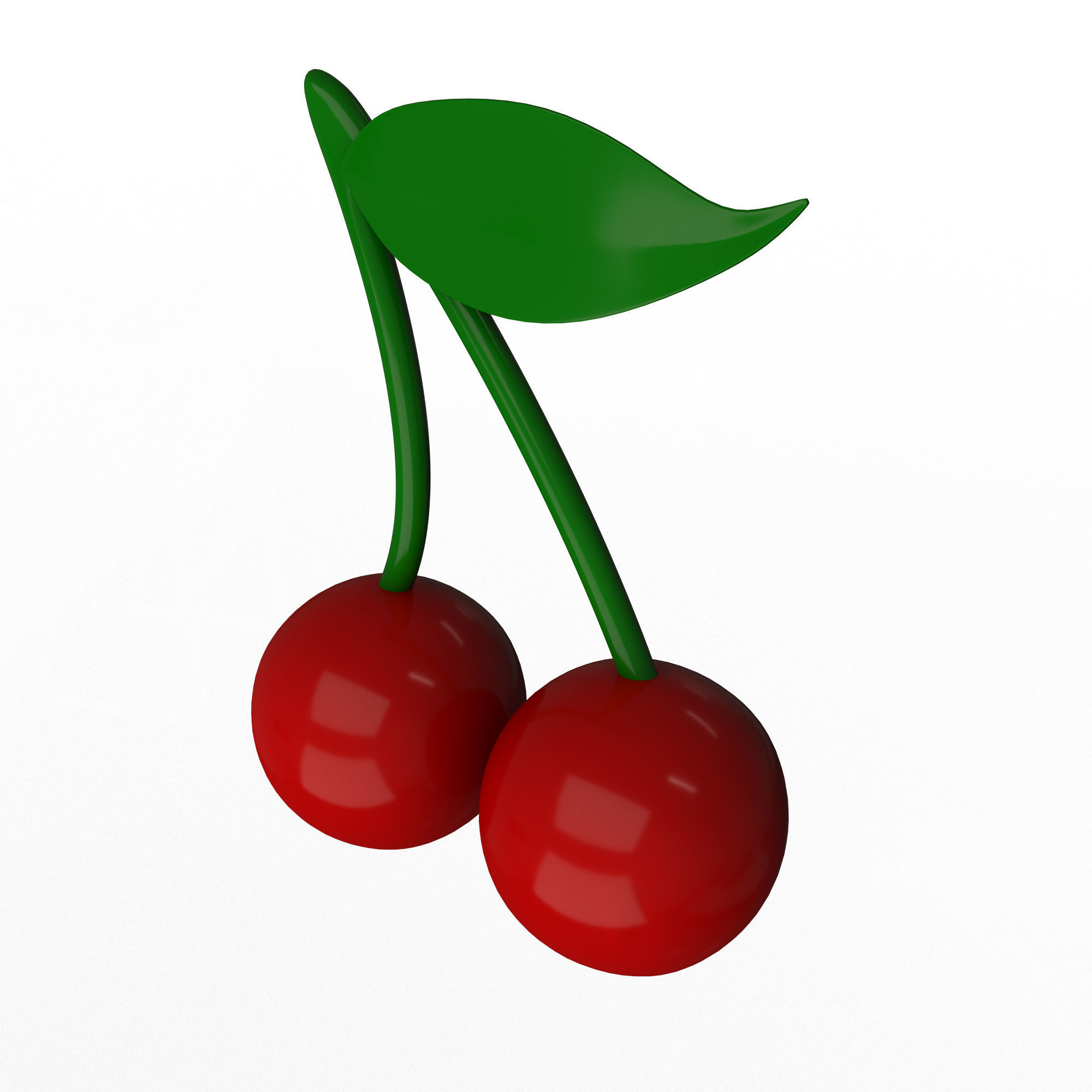 Cherry Emoji Low-poly 3D model_4