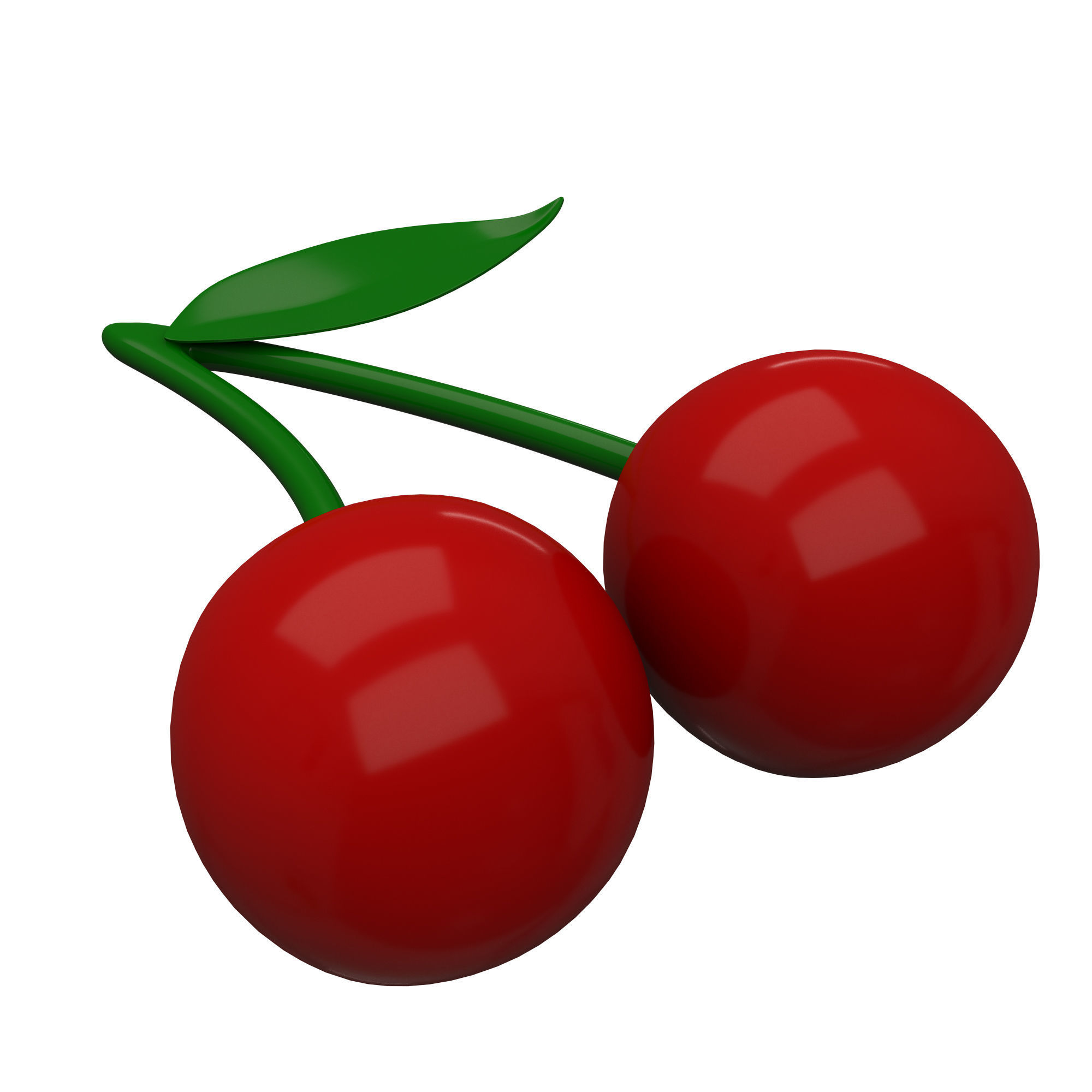 Cherry Emoji Low-poly 3D model_3