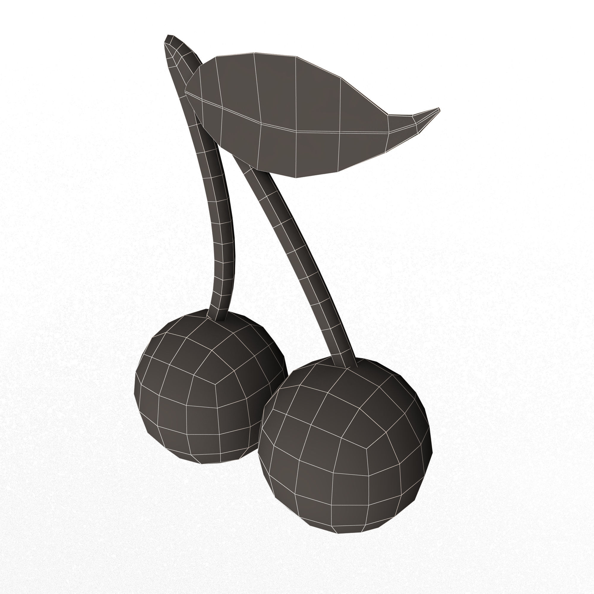 Cherry Emoji Low-poly 3D model_13