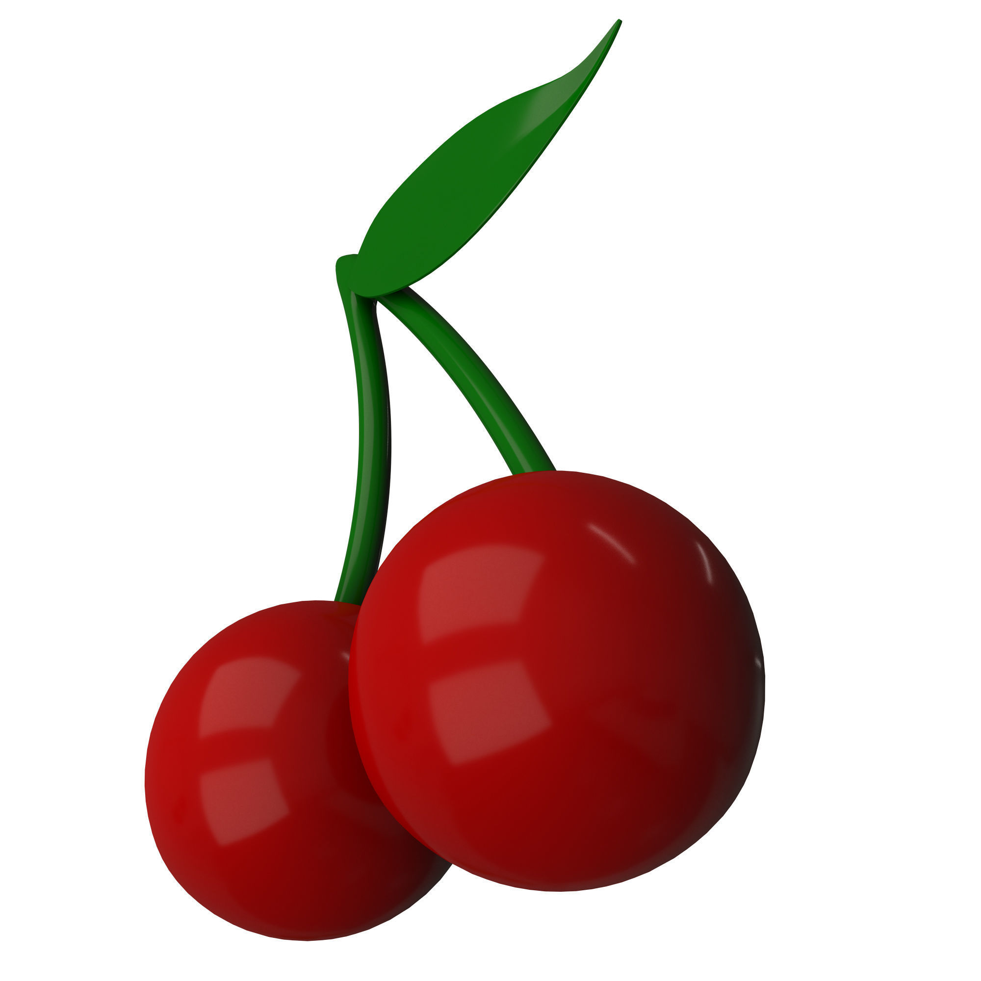 Cherry Emoji Low-poly 3D model_1