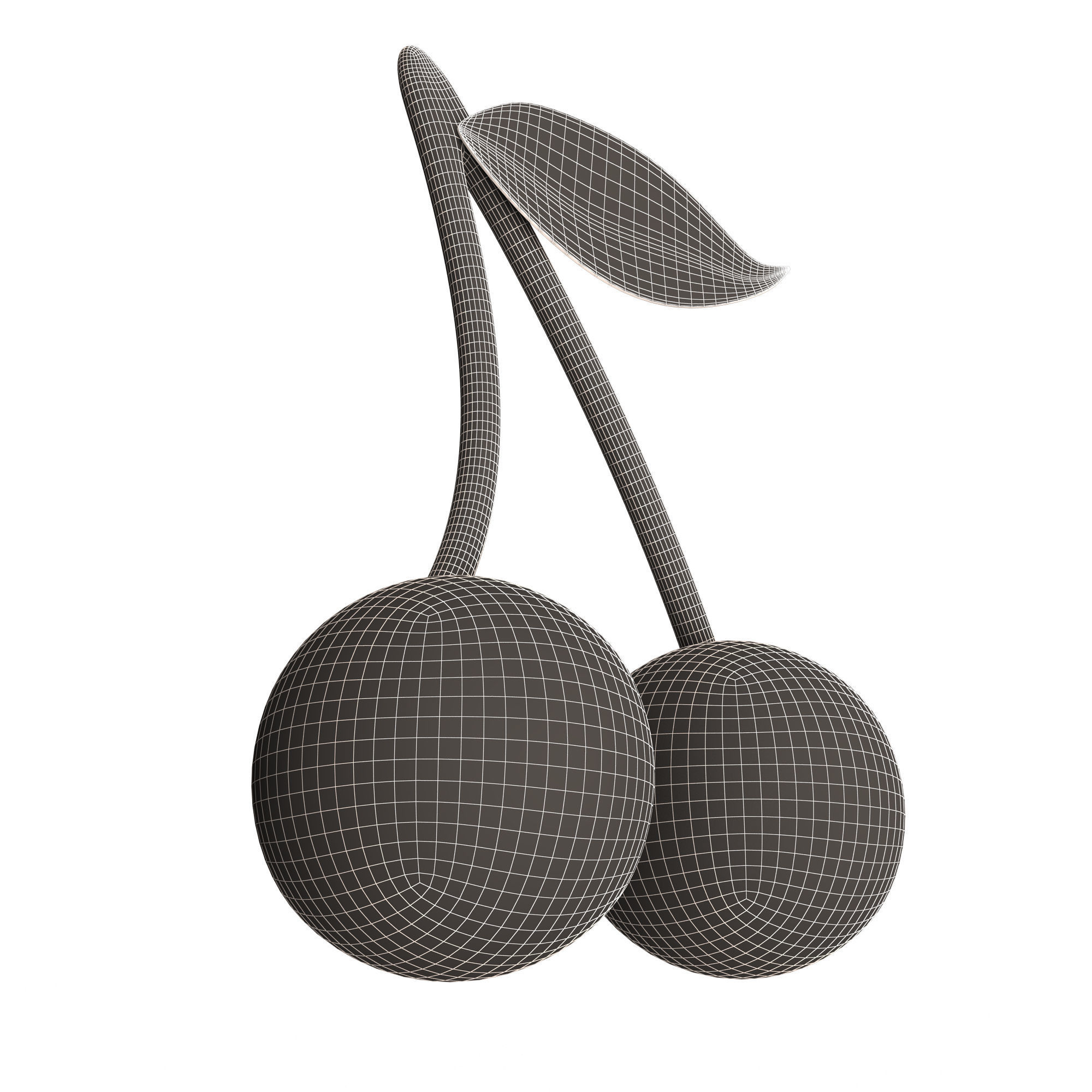 Cherry Emoji Low-poly 3D model_8