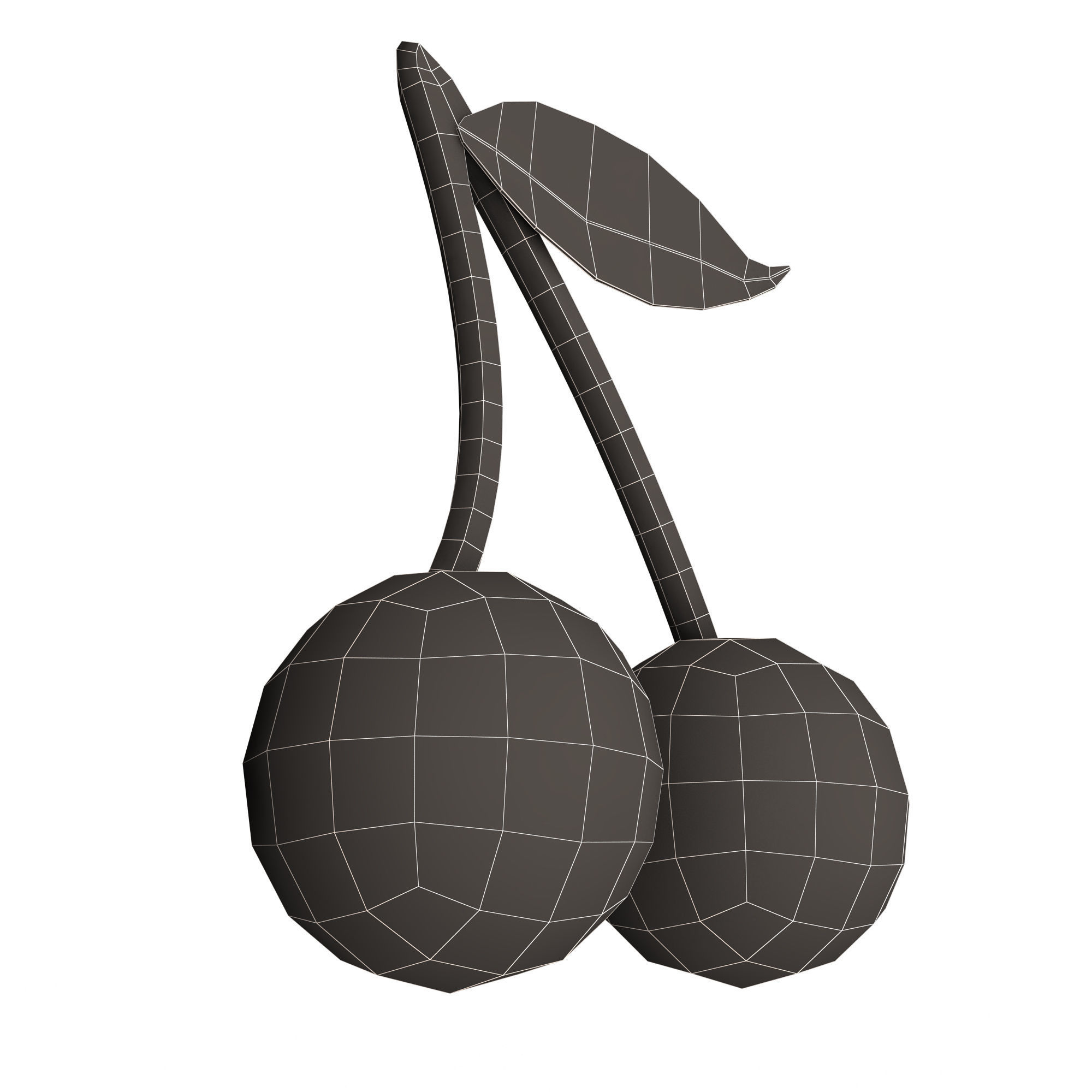 Cherry Emoji Low-poly 3D model_9